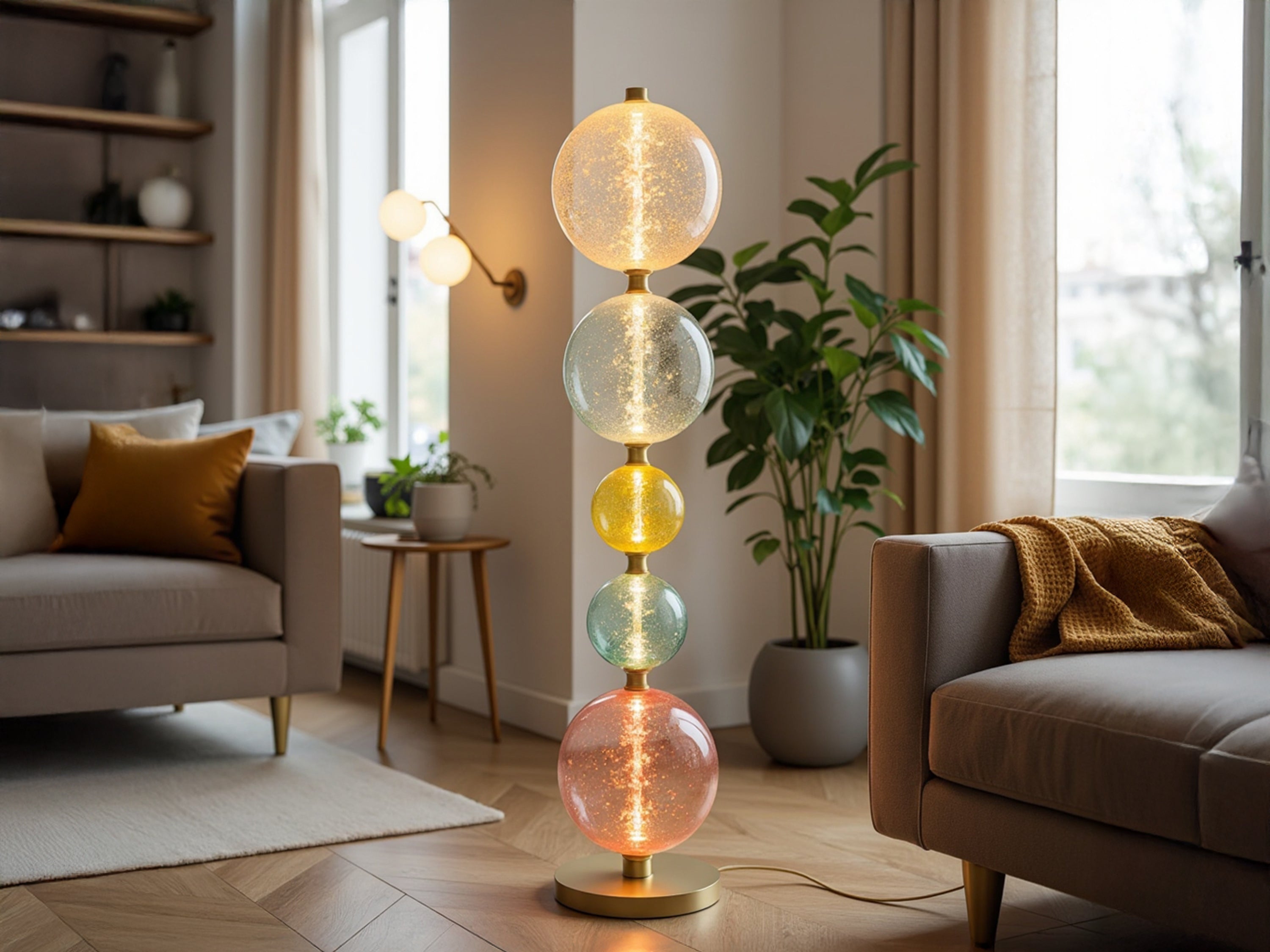 Glass Gobe Floor Lamp
