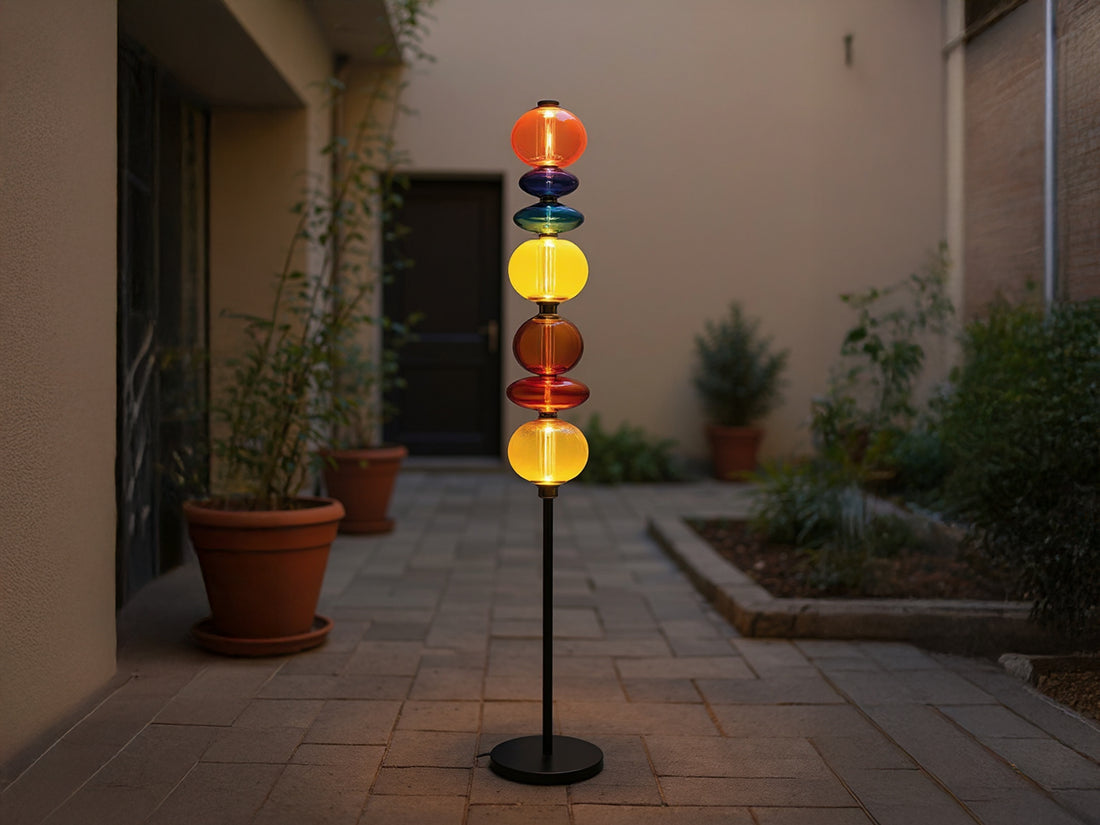 Handmade Colorful Blown Glass Floor Lamp