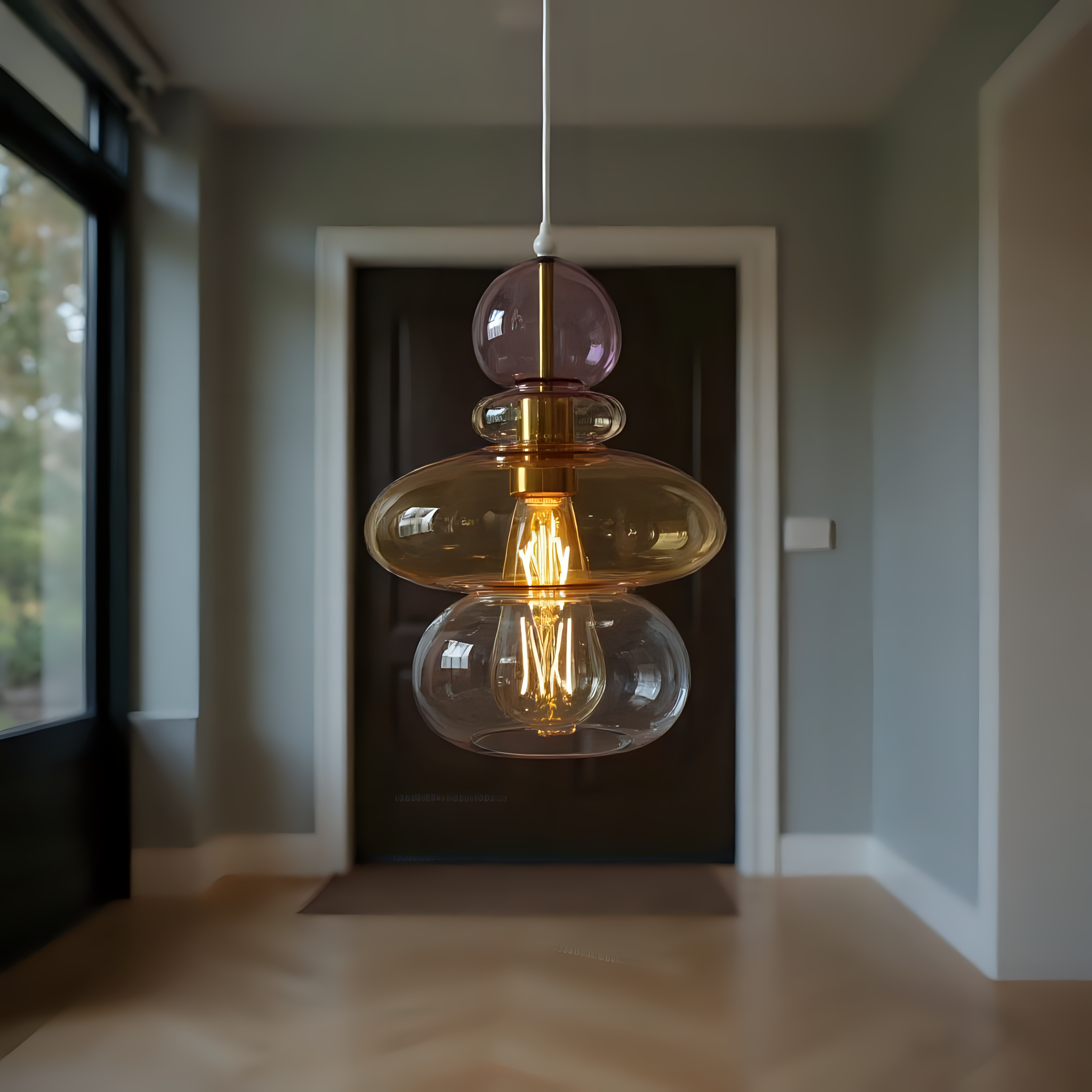 Handmade Blown Glass Pendant Light