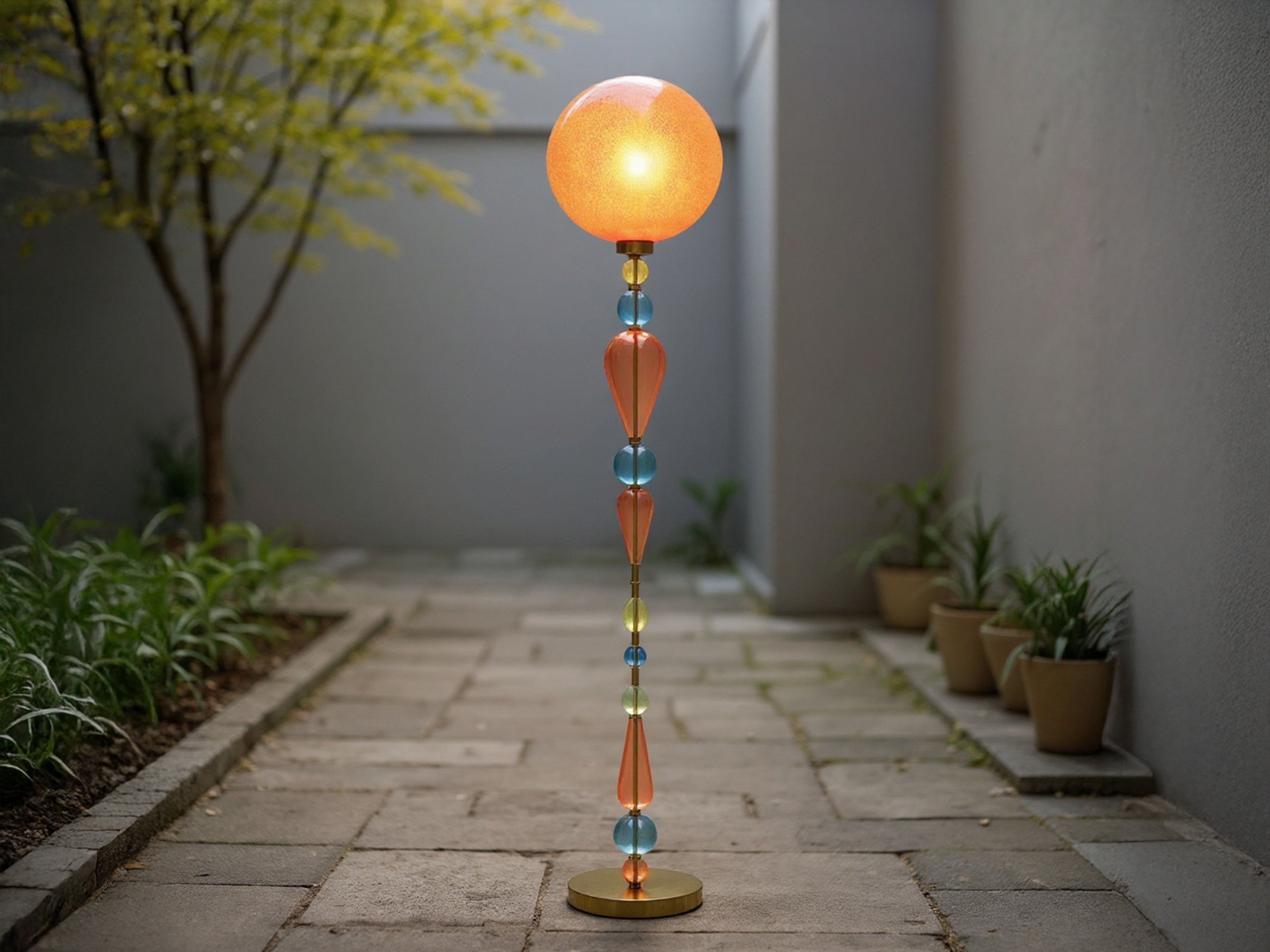 Handcrafted Colorful Glass Floor Lamp