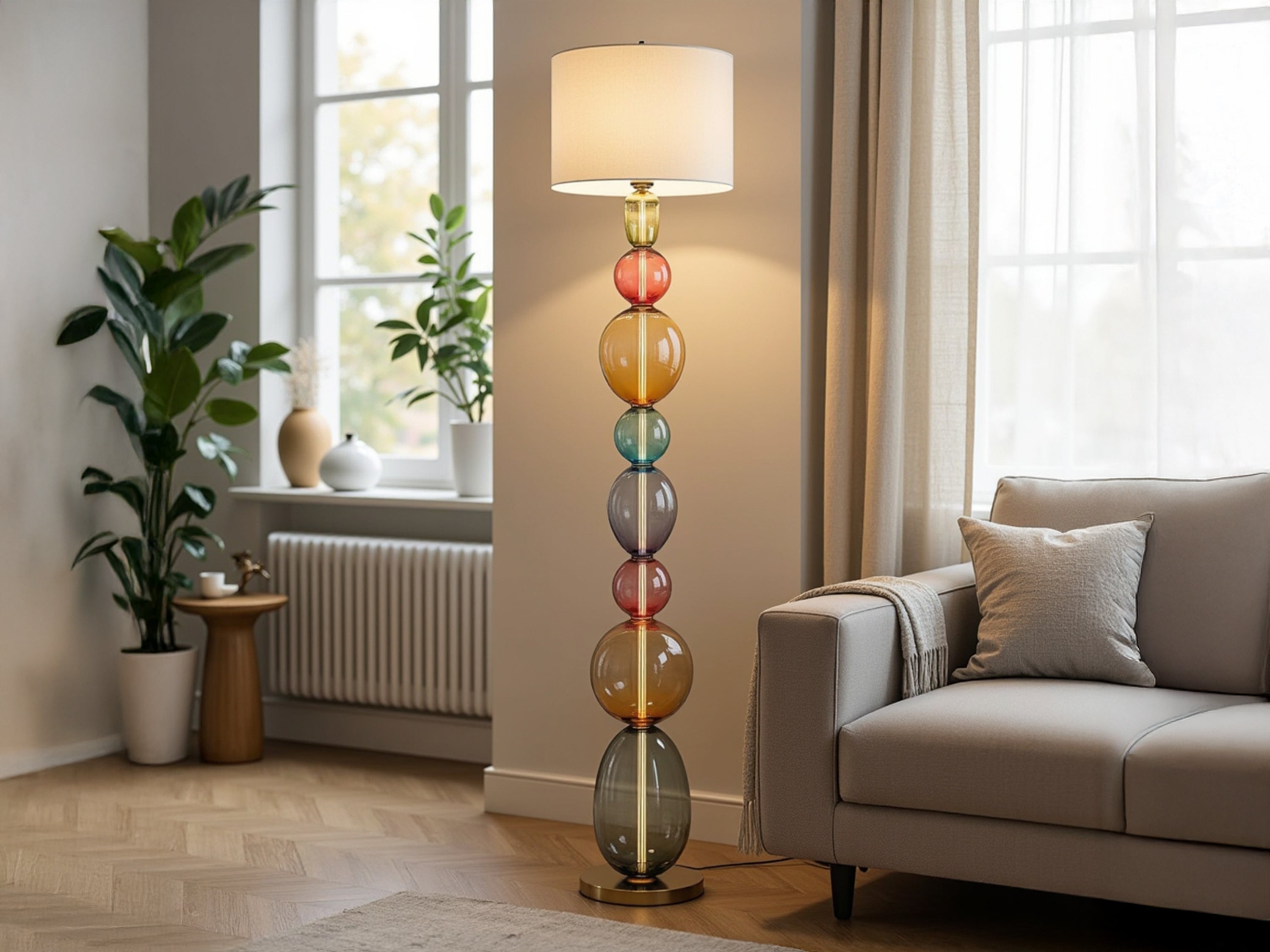 Handcrafted Modern Glass Floor Lamp