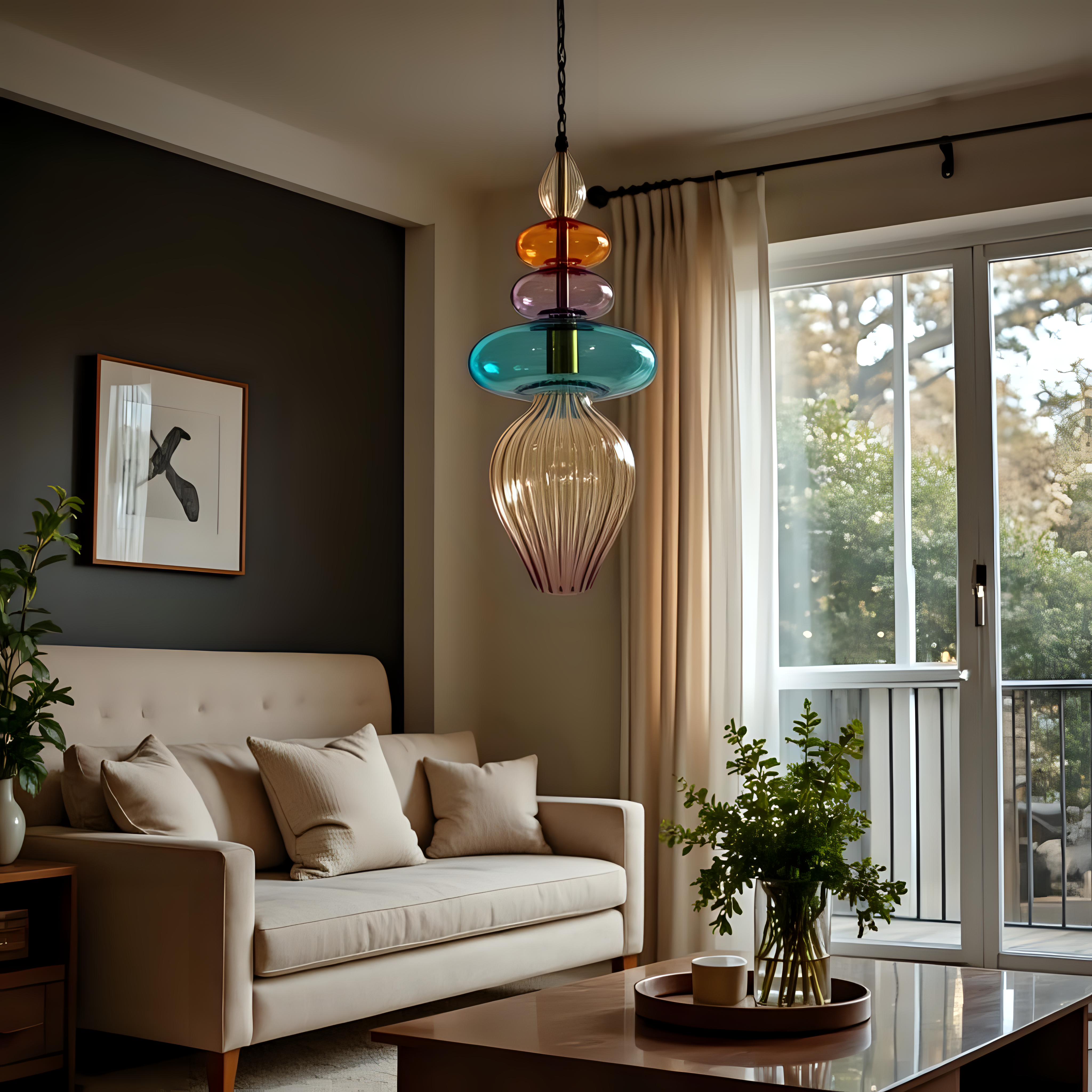 Hand Blown Glass Pendant Light
