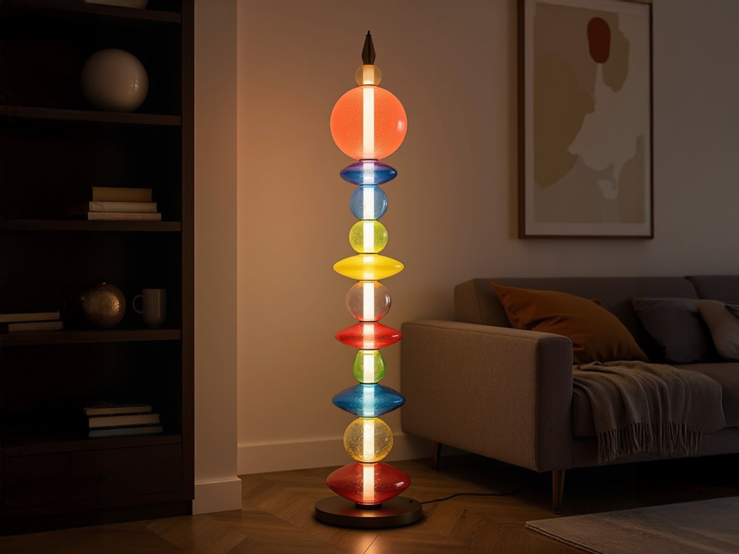Handcrafted Colorful Glass Floor Lamp