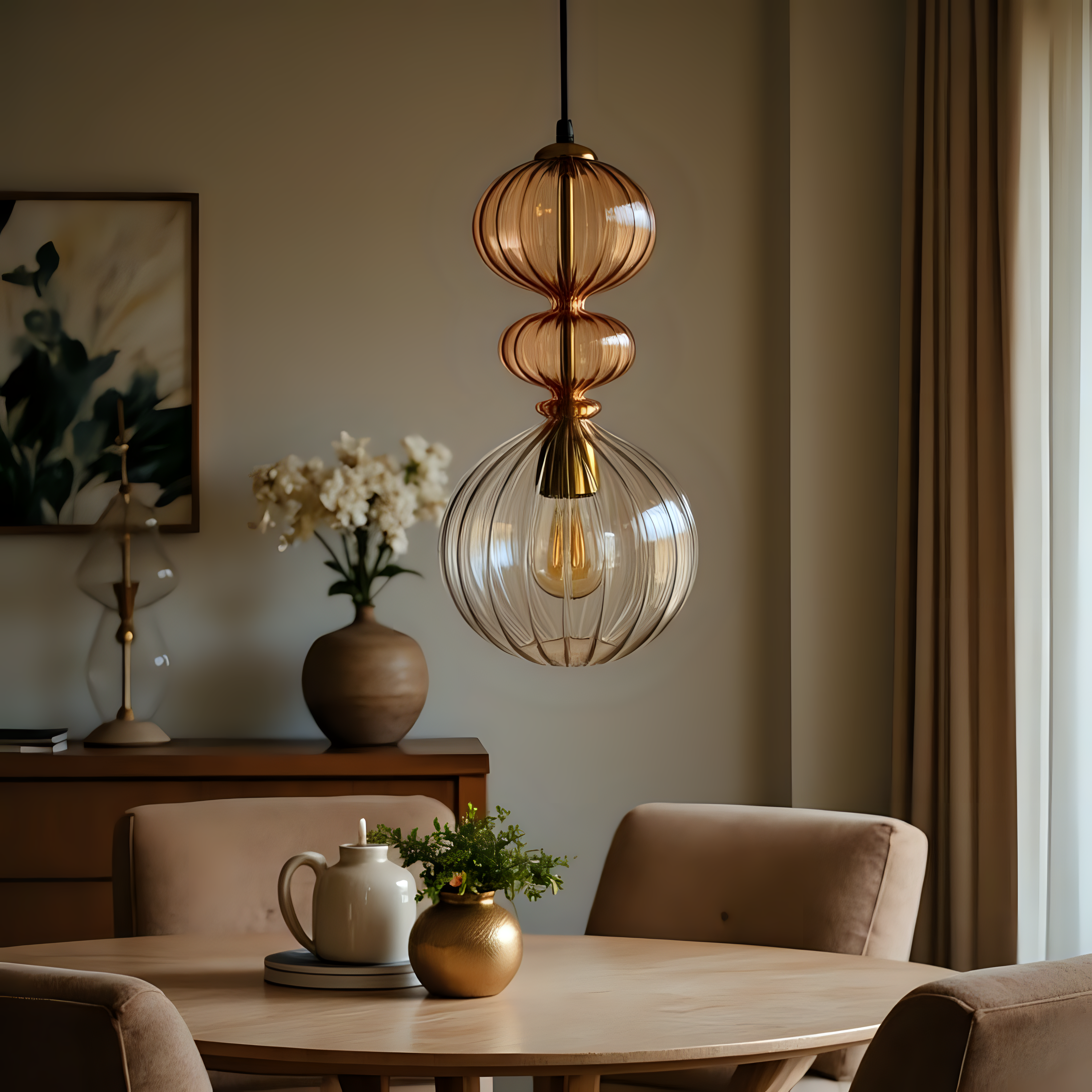 Hand Blown Glass Pendant Light