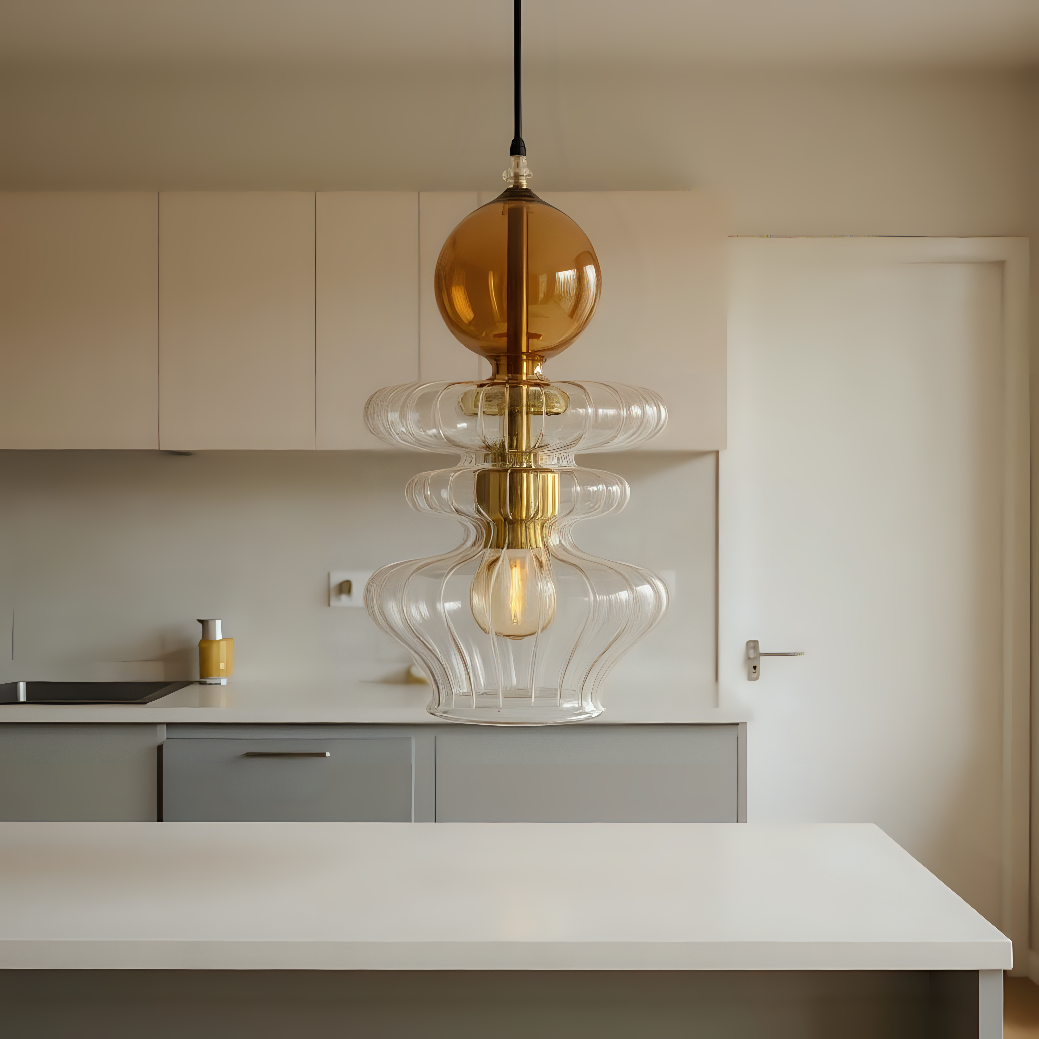 Custom Hand Blown Glass Pendant Light