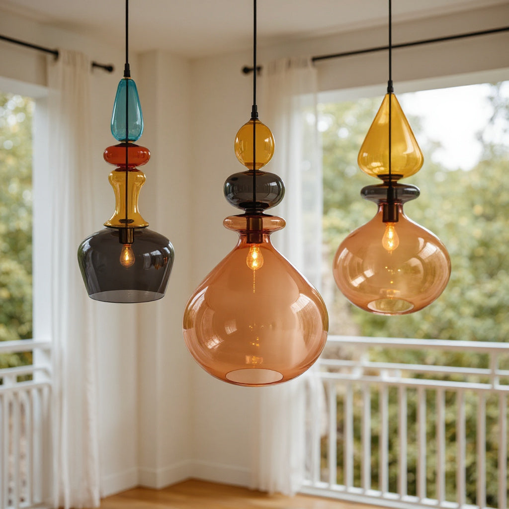 Customizable Blown Glass Pendant Light