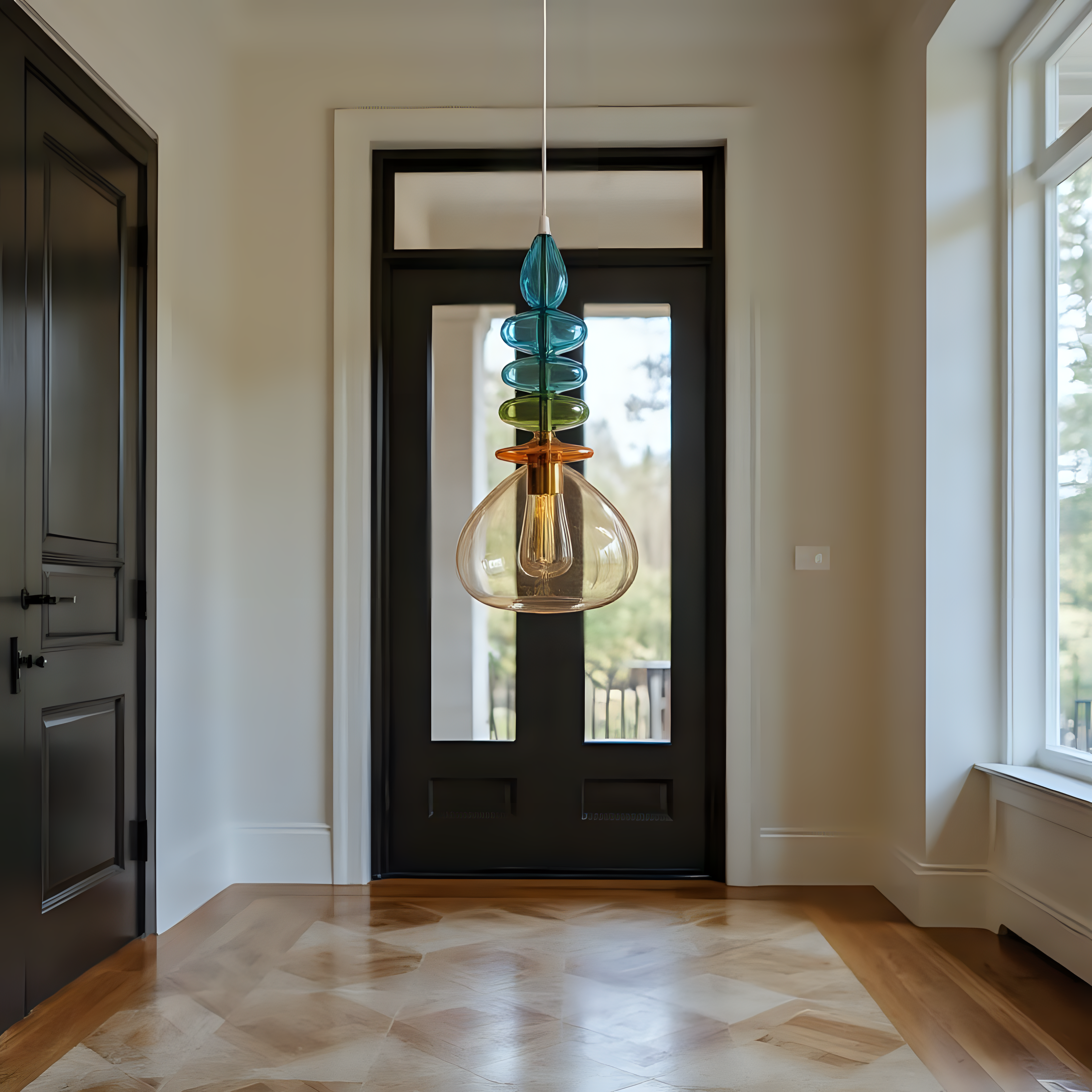 Colorful Blown Glass Pendant Light