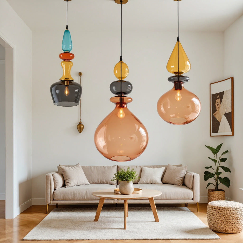 Customizable Blown Glass Pendant Light