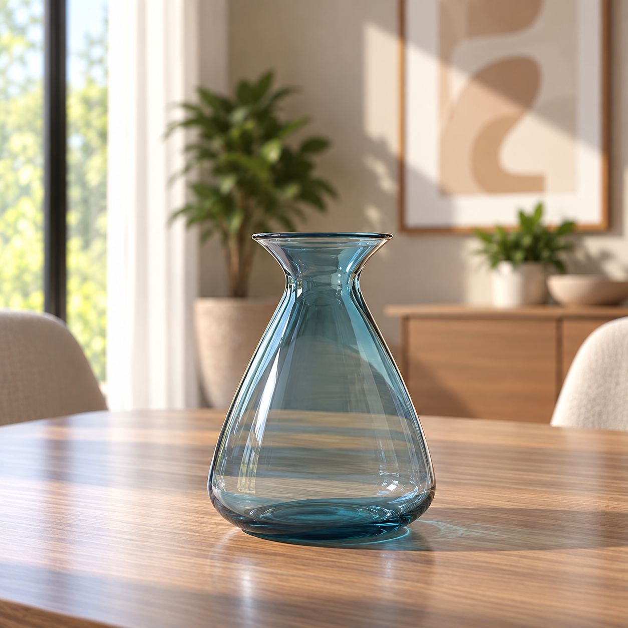Hand Blown Colored Glass Flower Vase