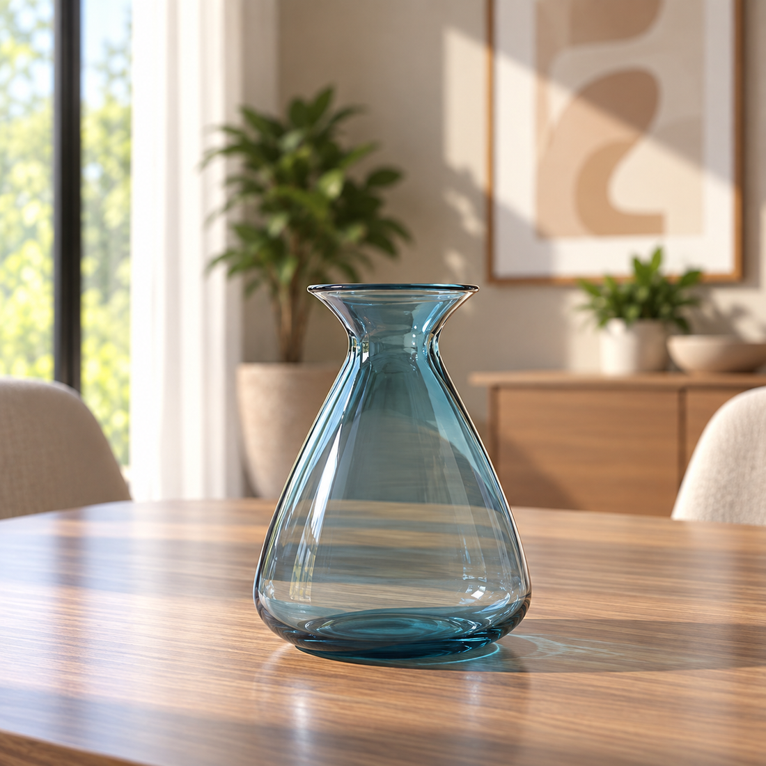 Hand Blown Colored Glass Flower Vase