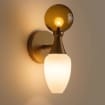 Handmade Amber and Frosted Glass Wall Sconce