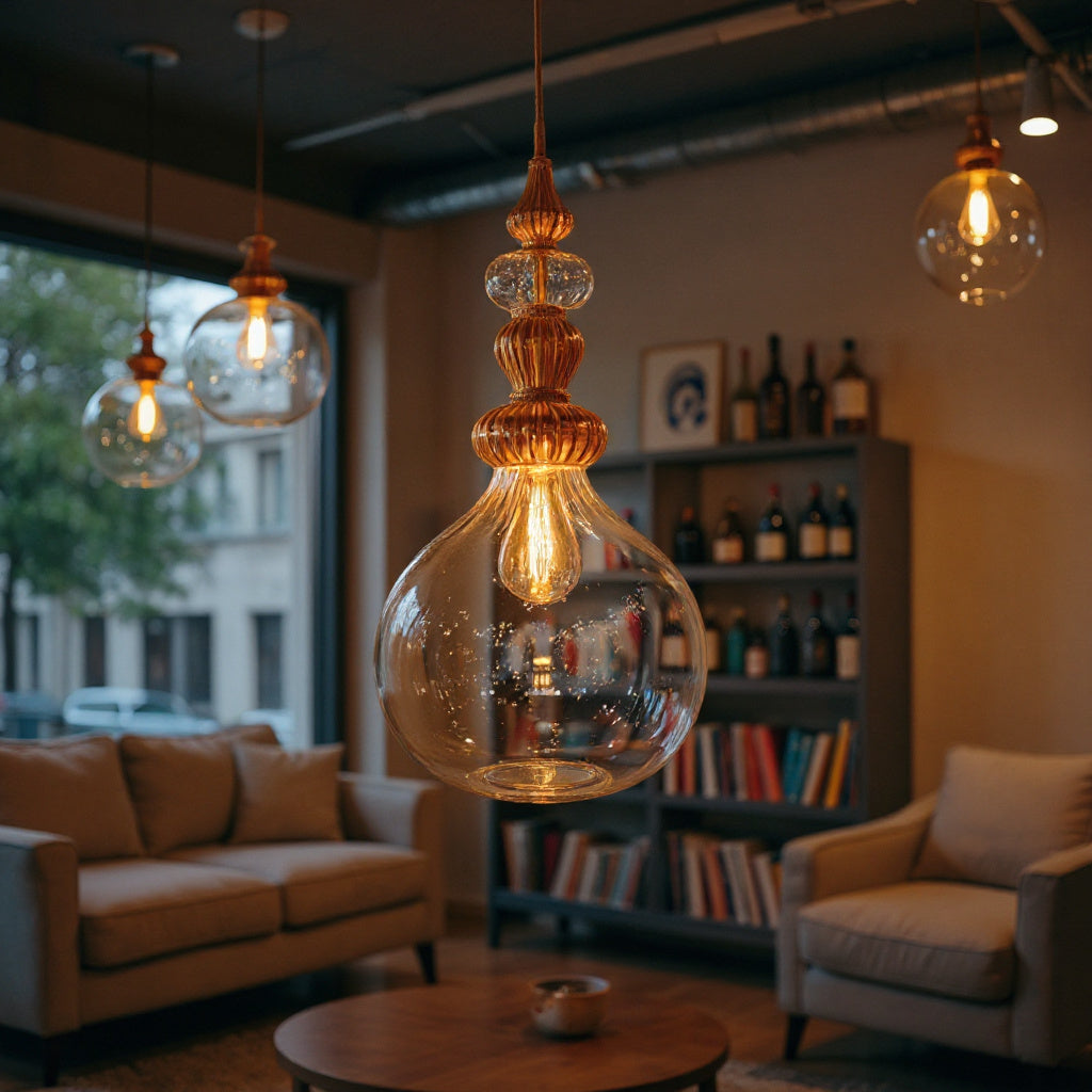 Luxury Blown Glass Pendant Light