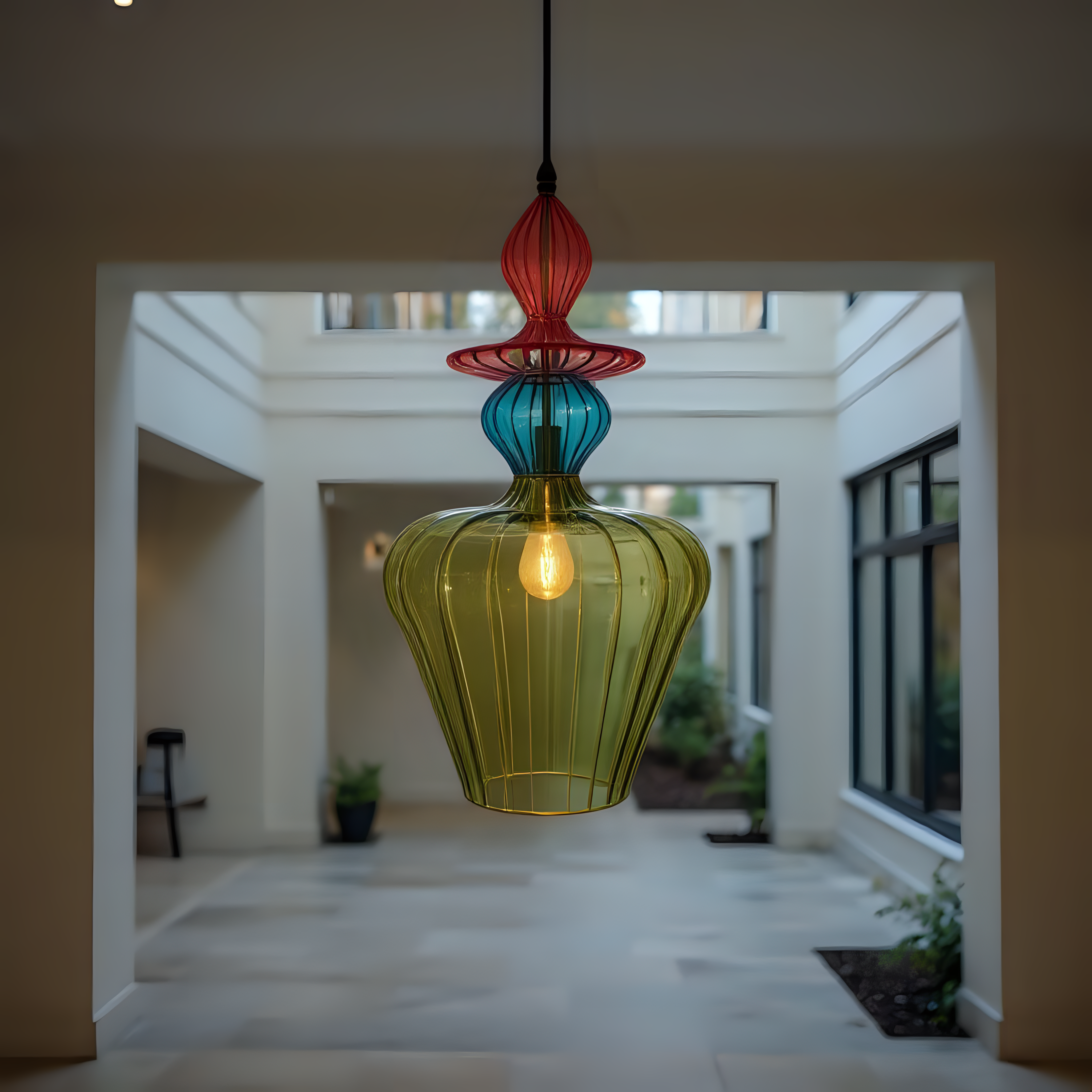 Luxury Blown Glass Pendant Light