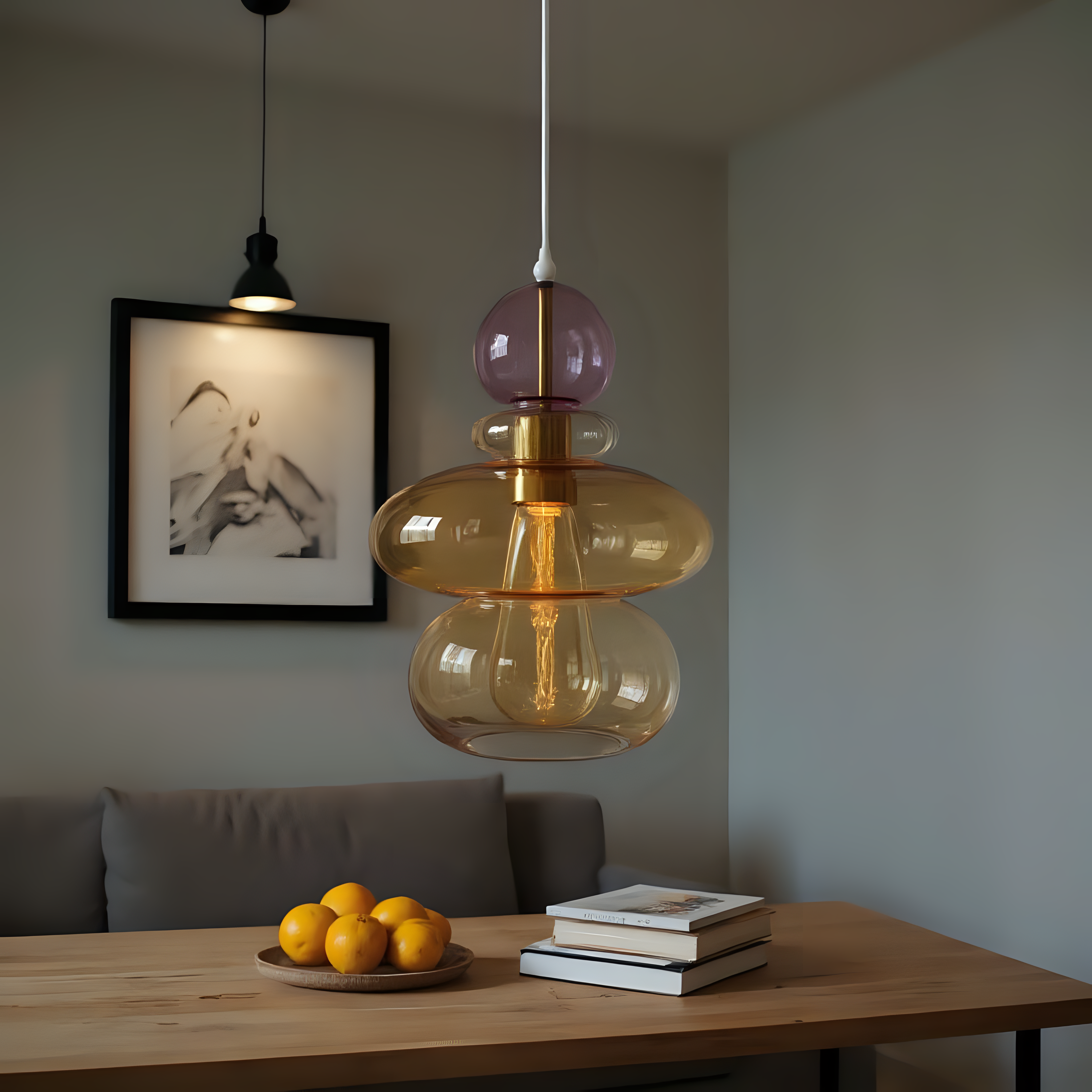 Handmade Blown Glass Pendant Light