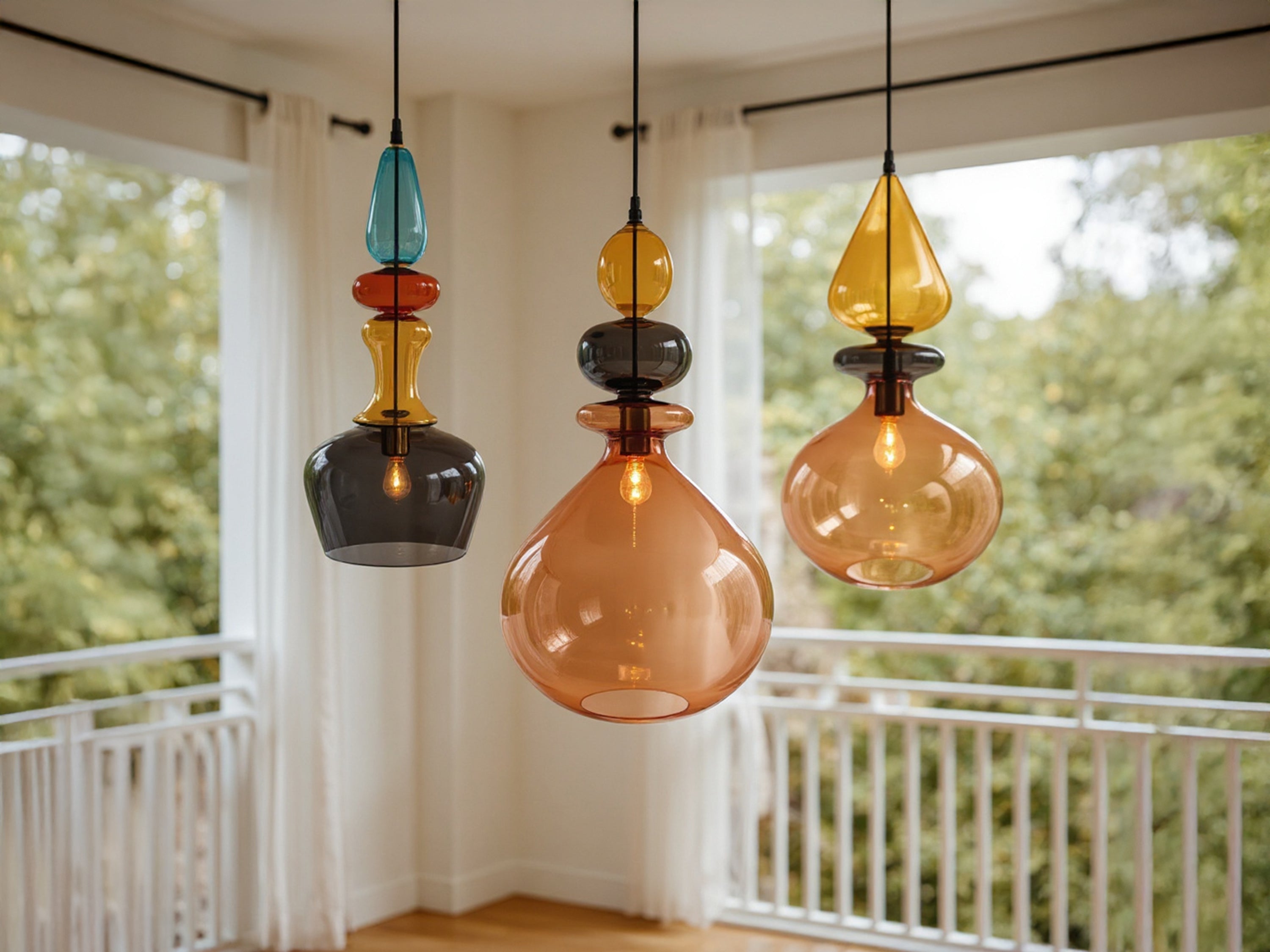 Customizable Blown Glass Pendant Light