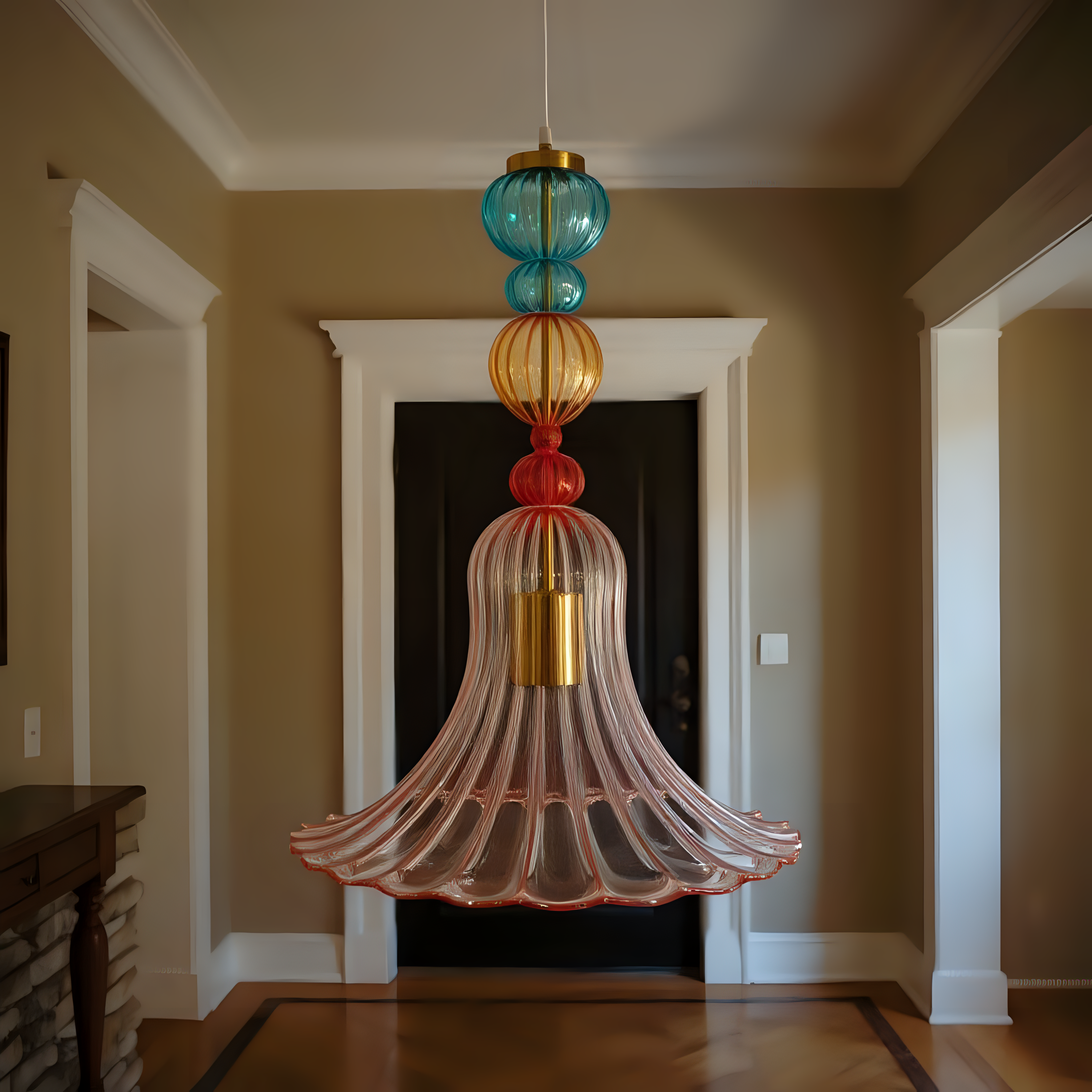 Colorful Blown Glass Pendant Light