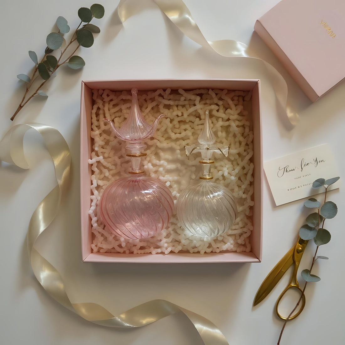 Hand Blown Glass Perfume Bottle Set