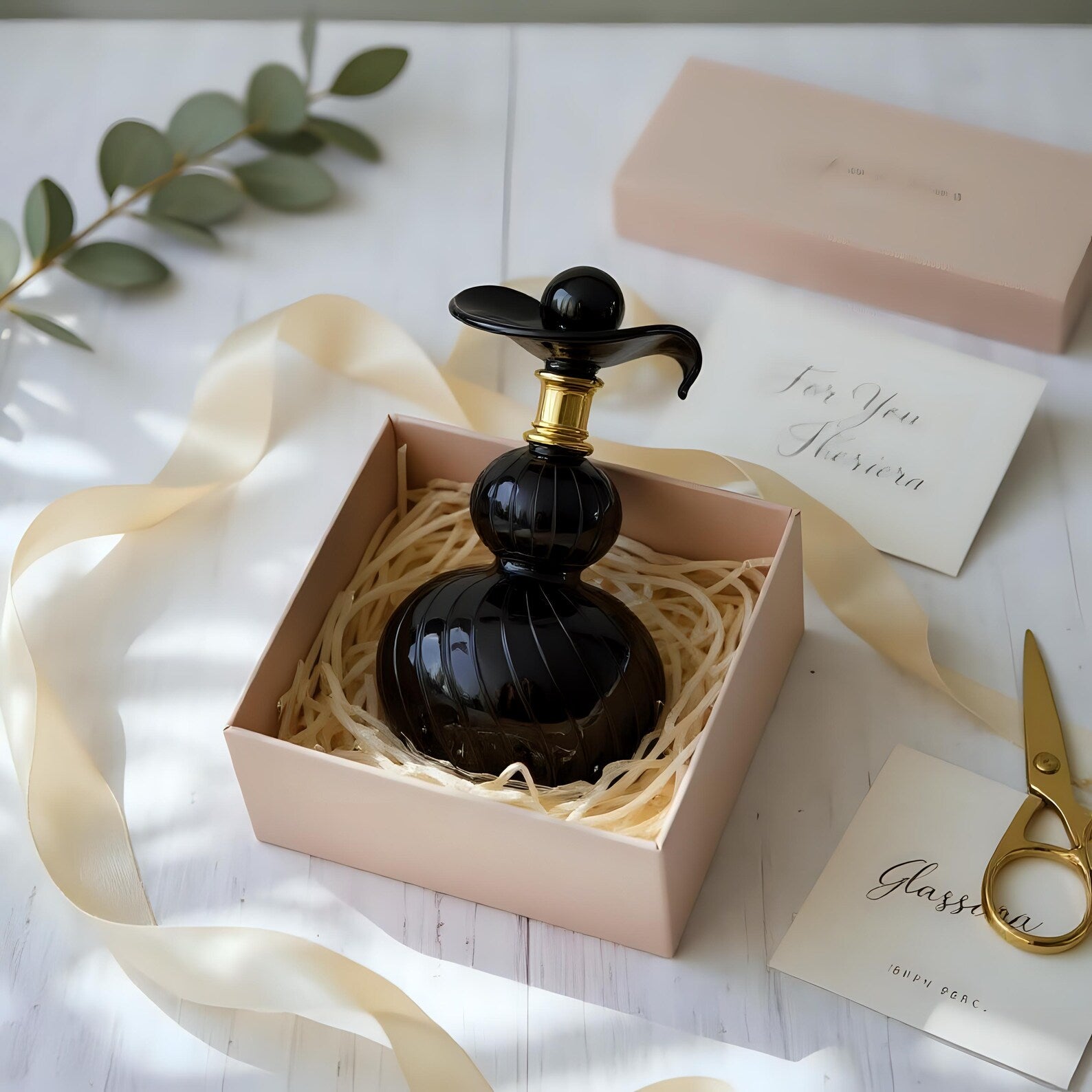 Black Personalized Glass Perfume Bottle