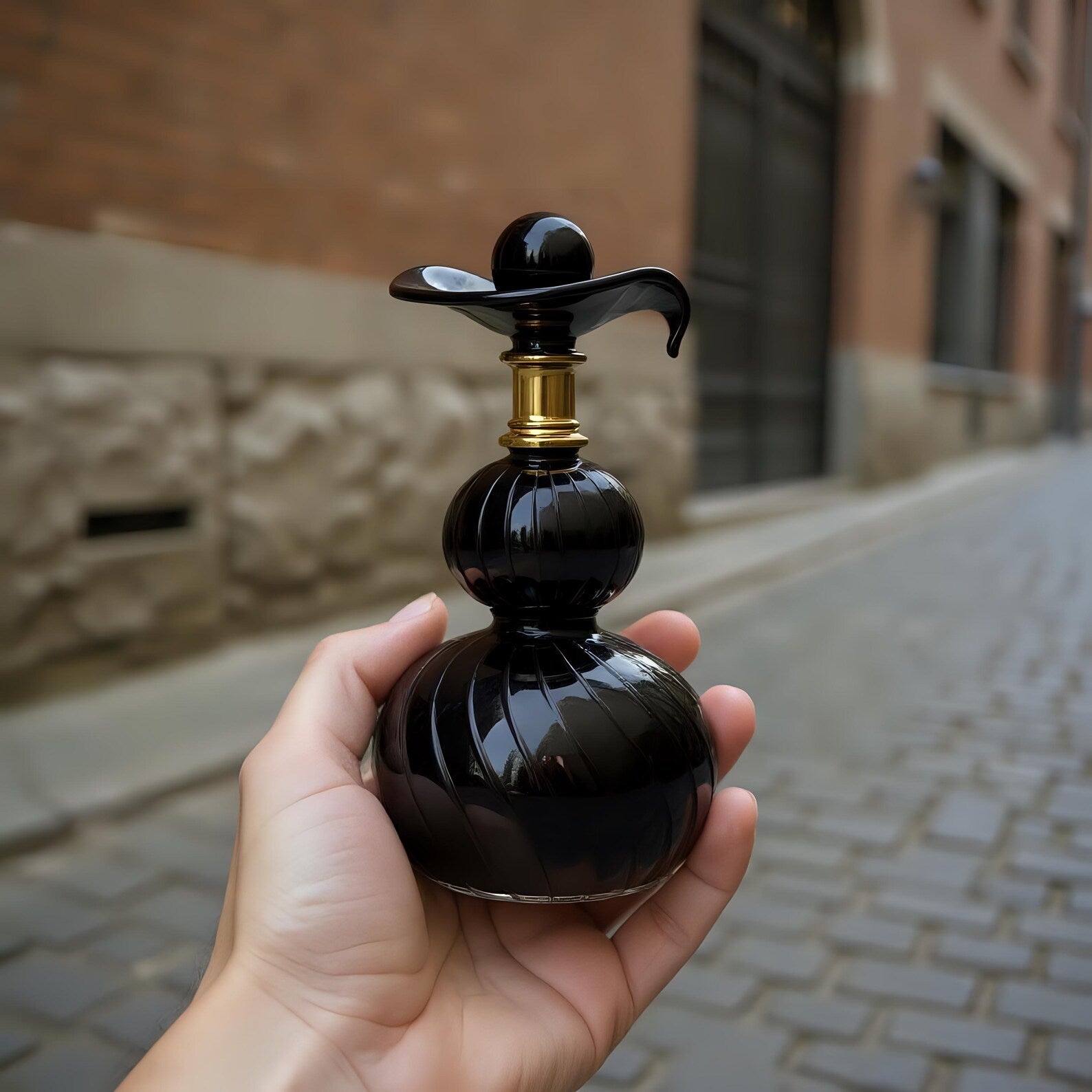 Black Personalized Glass Perfume Bottle