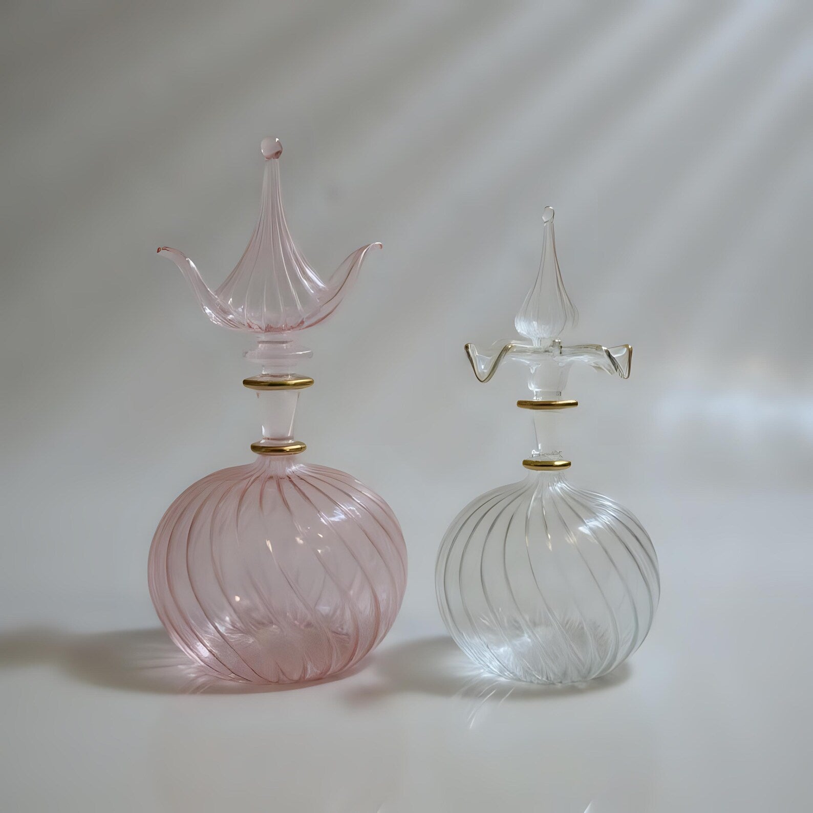 Hand Blown Glass Perfume Bottle Set