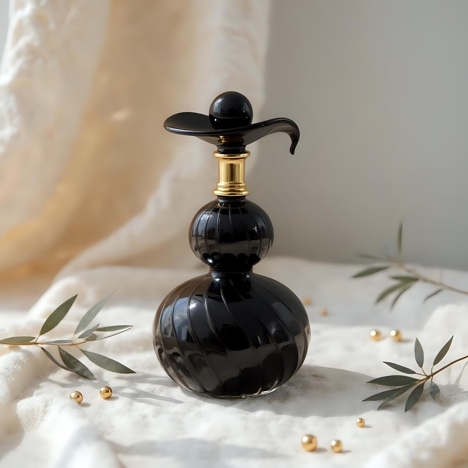 Black Personalized Glass Perfume Bottle