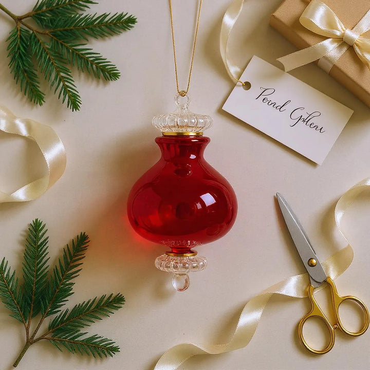 Blown glass Christmas ornament