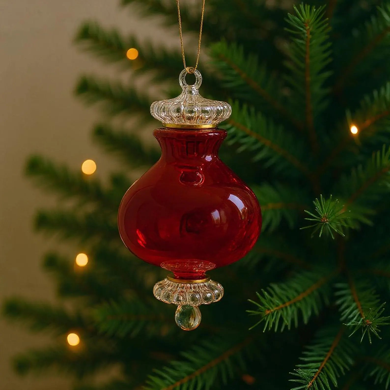 Blown glass Christmas ornament