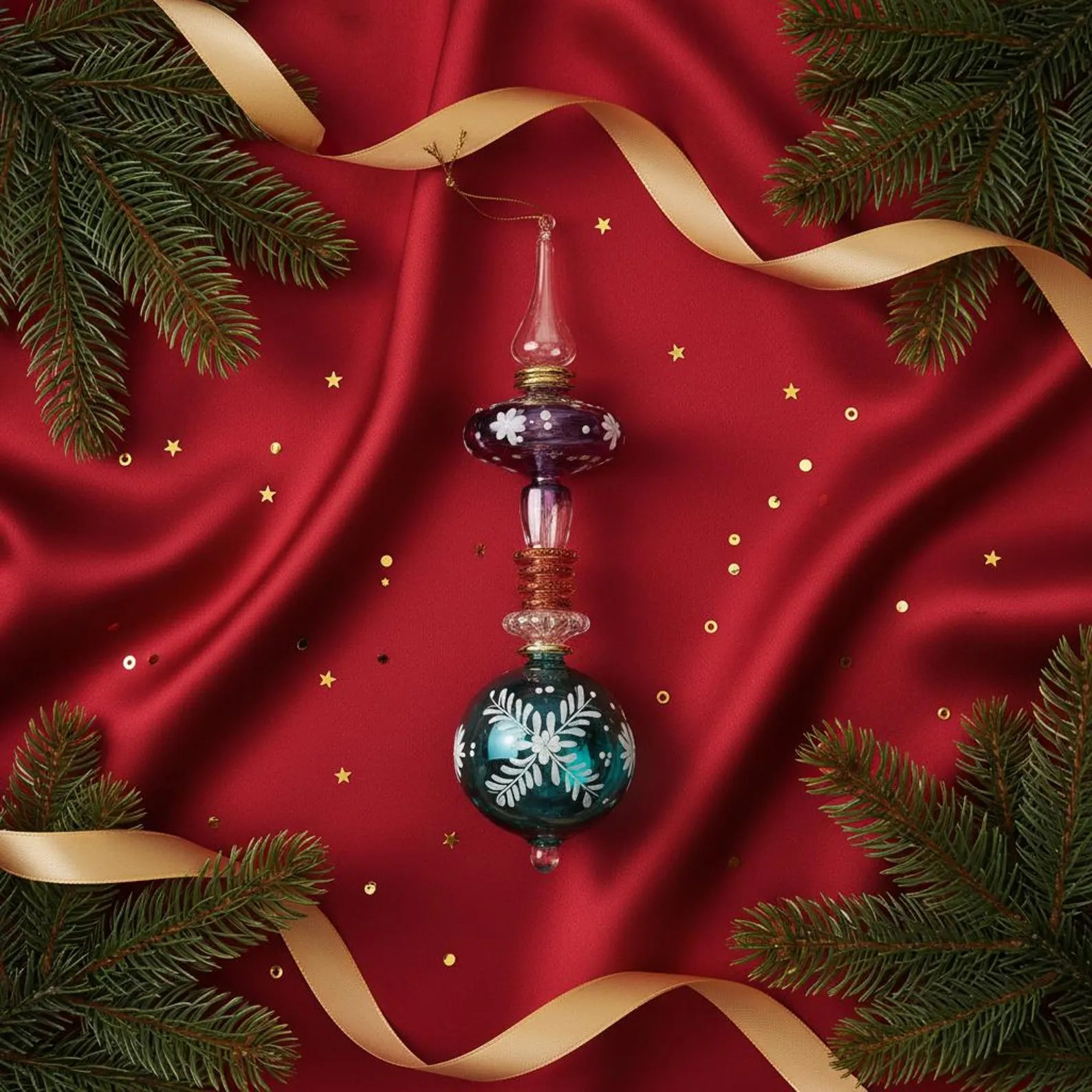 Blown glass Christmas ornament handmade