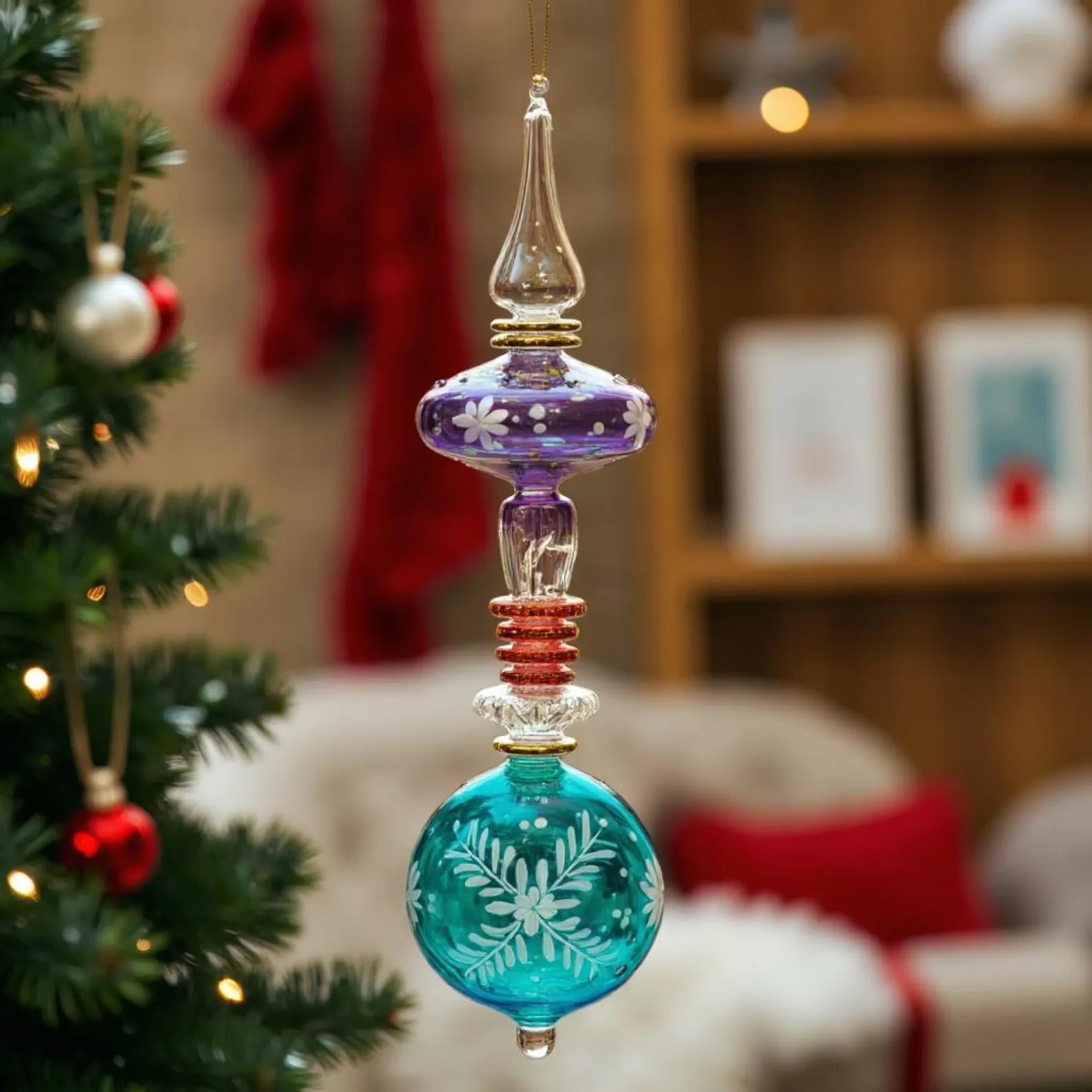 Blown glass Christmas ornament handmade
