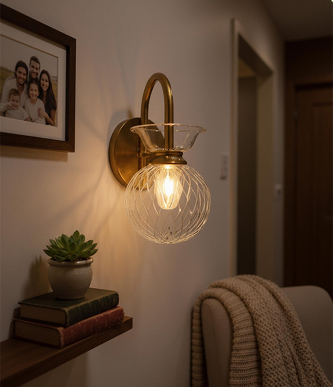 Ribbed Glass Wall Sconce
