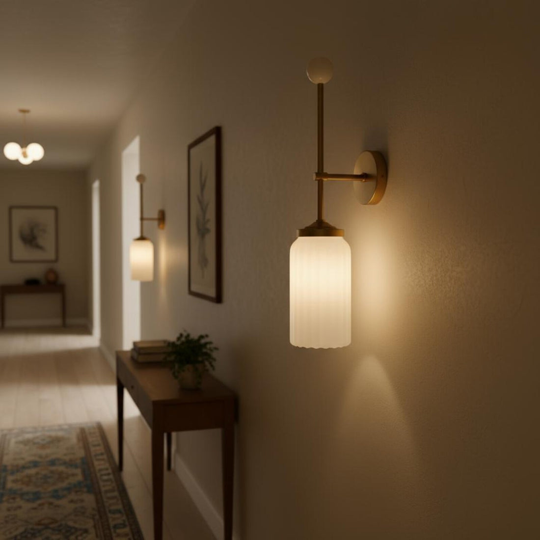 Handmade Frosted Glass Wall Sconce