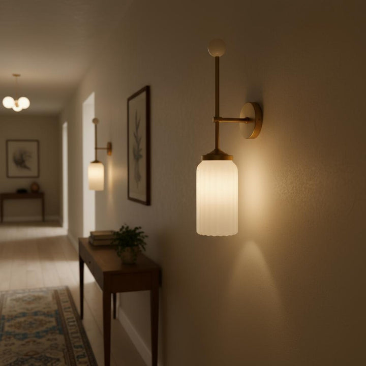 Handmade Frosted Glass Wall Sconce