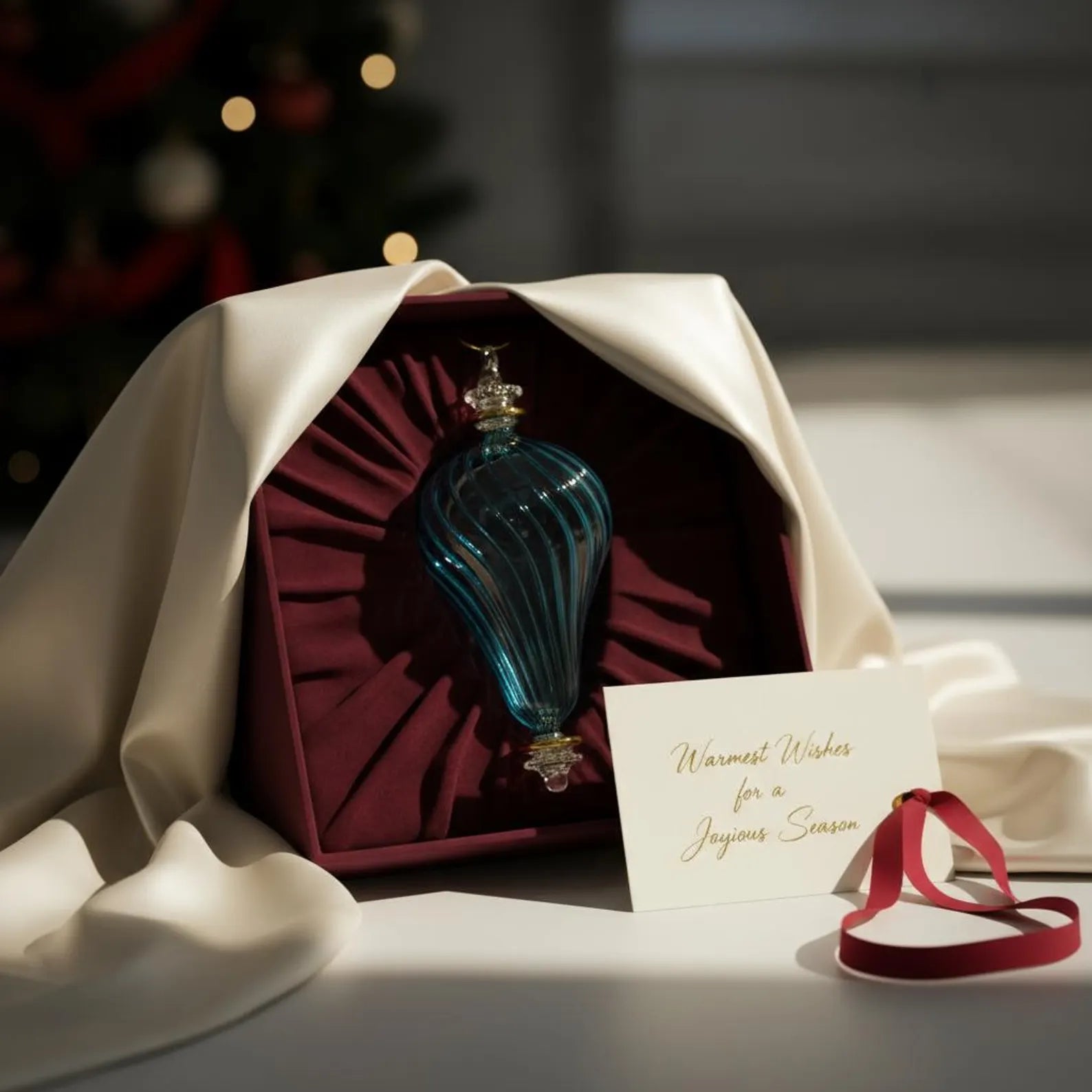 Blue handmade Christmas ornament