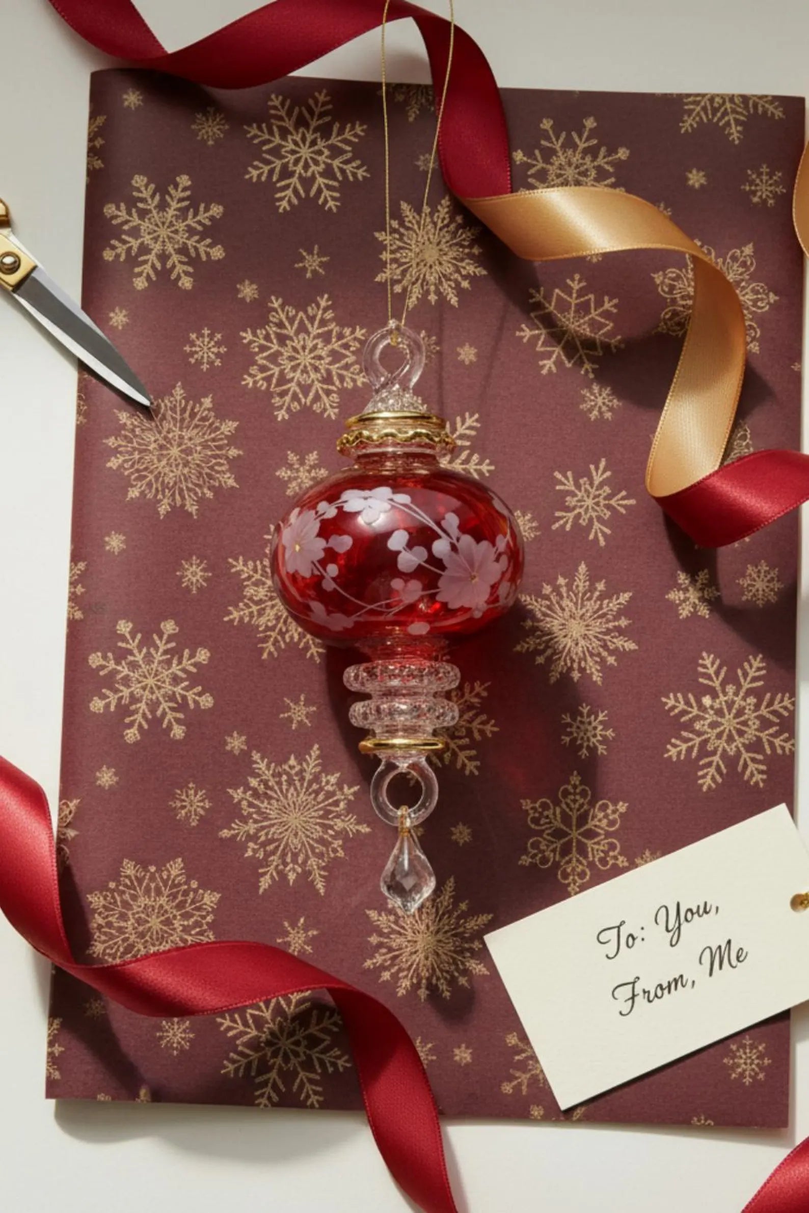 Blown glass Christmas ornament