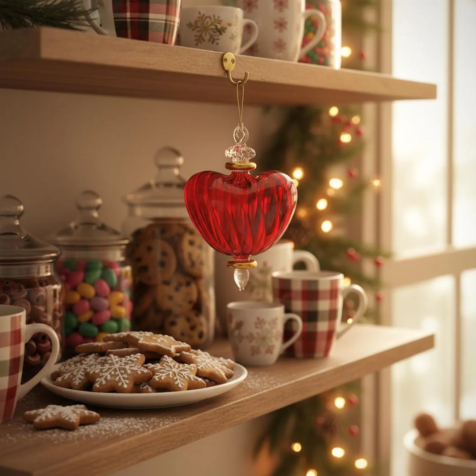 Handmade Red Heart Blown Glass