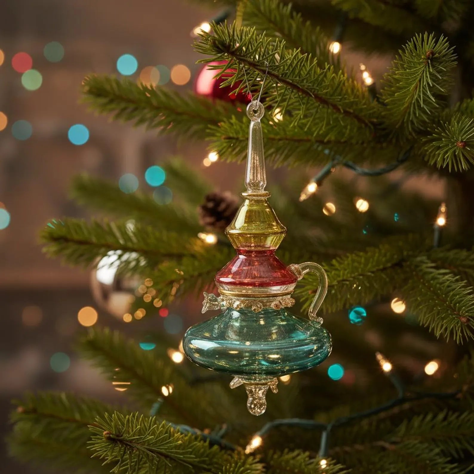 Handmade Blown Glass Christmas Ornament