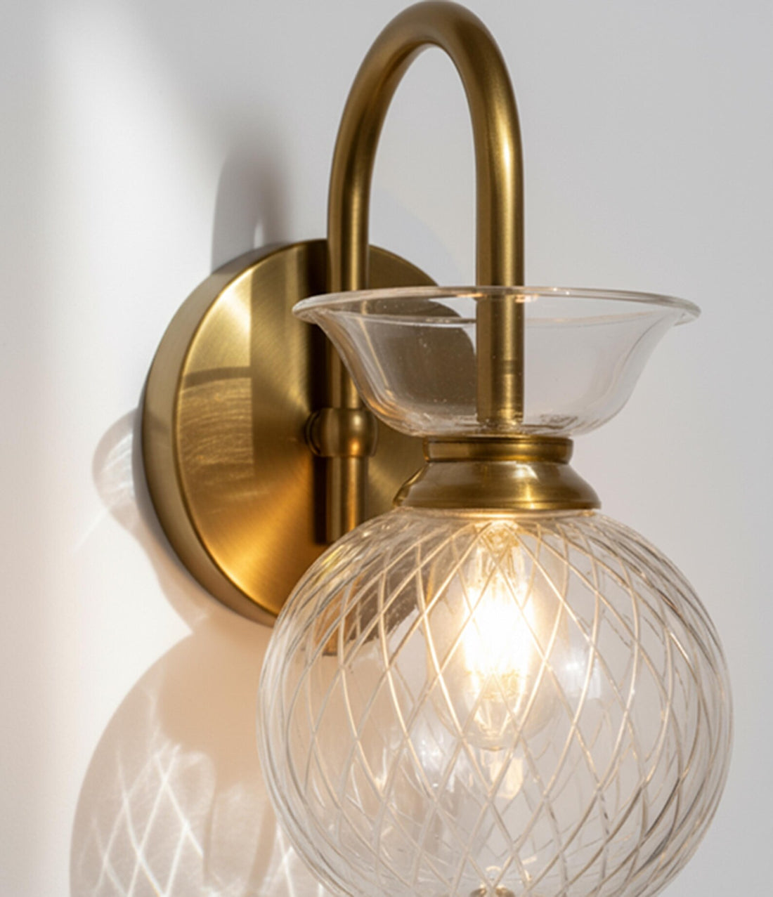 Ribbed Glass Wall Sconce