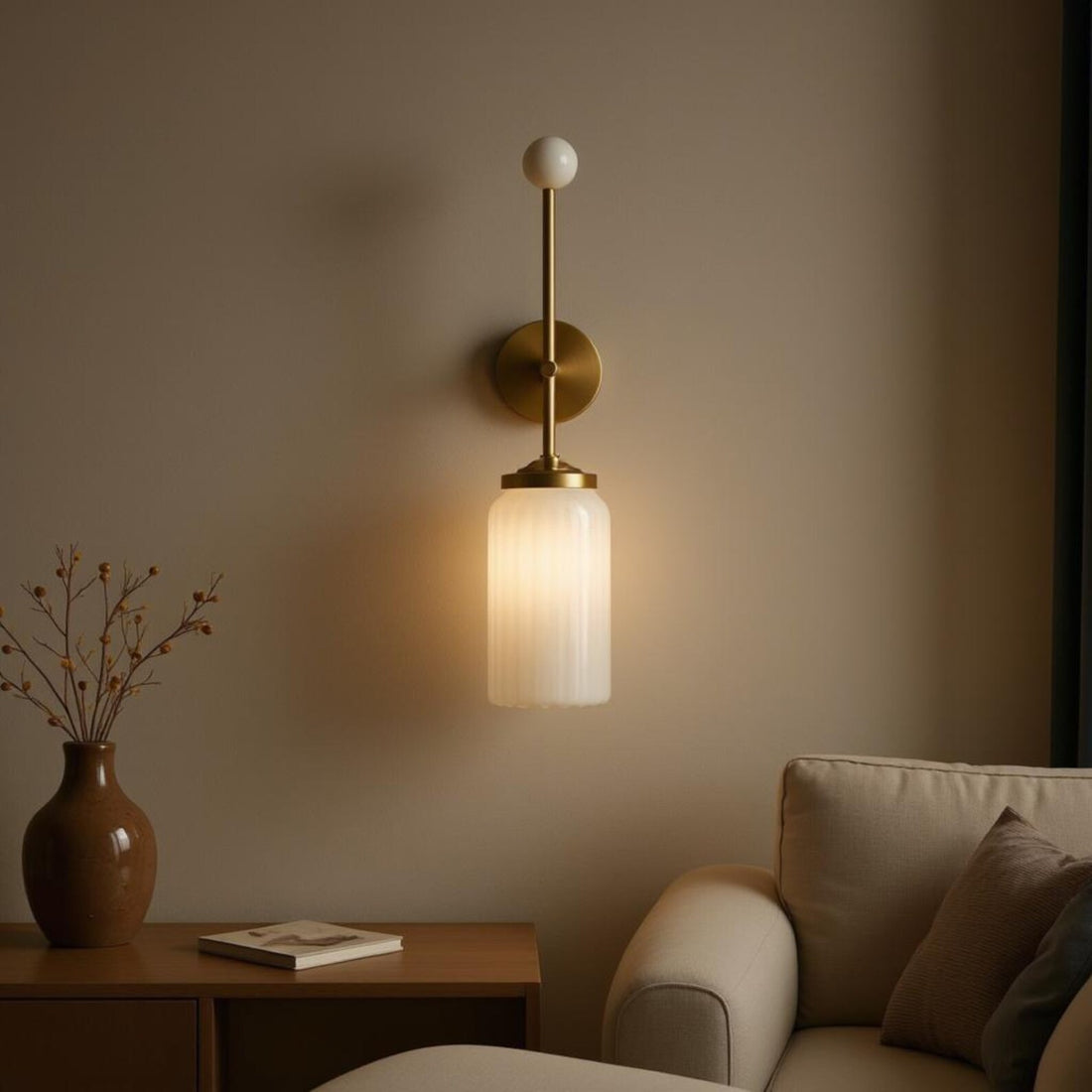 Handmade Frosted Glass Wall Sconce