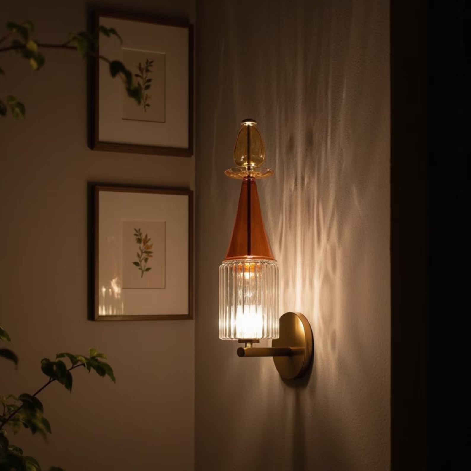 Hand Blown Glass Wall Lamp