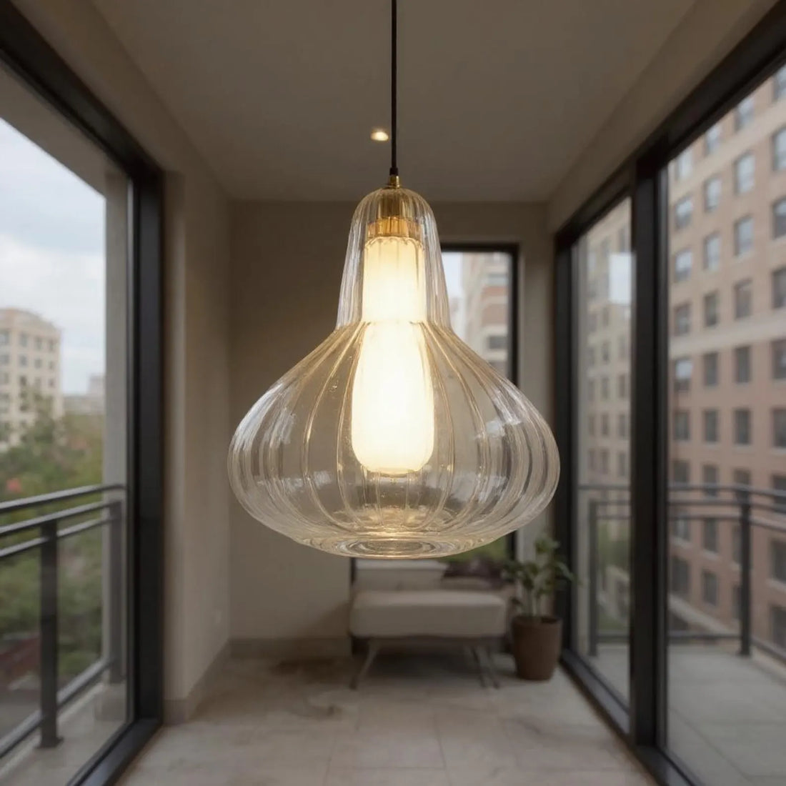 Hand Blown Glass Pendant Light