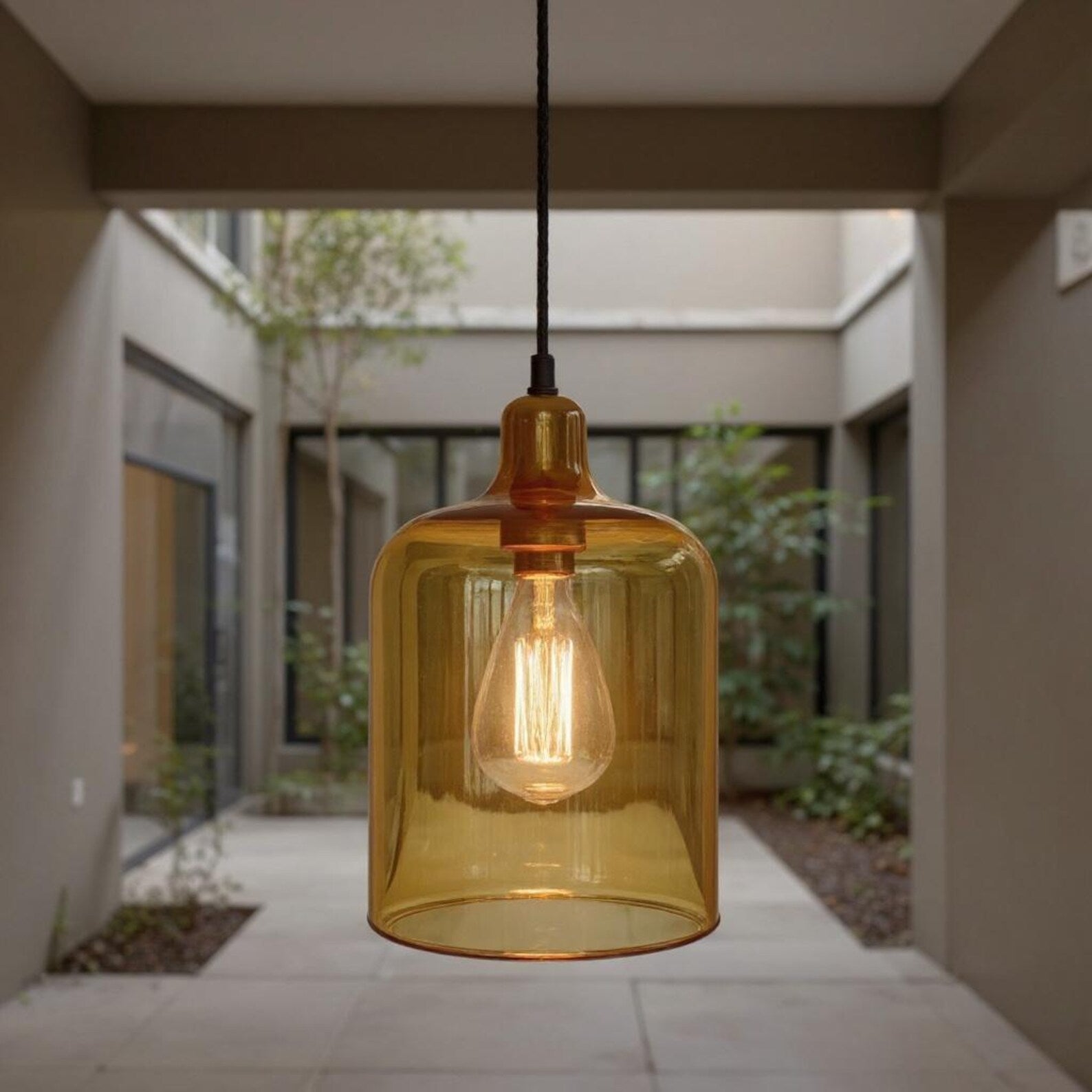 Amber Glass Pendant Lighting