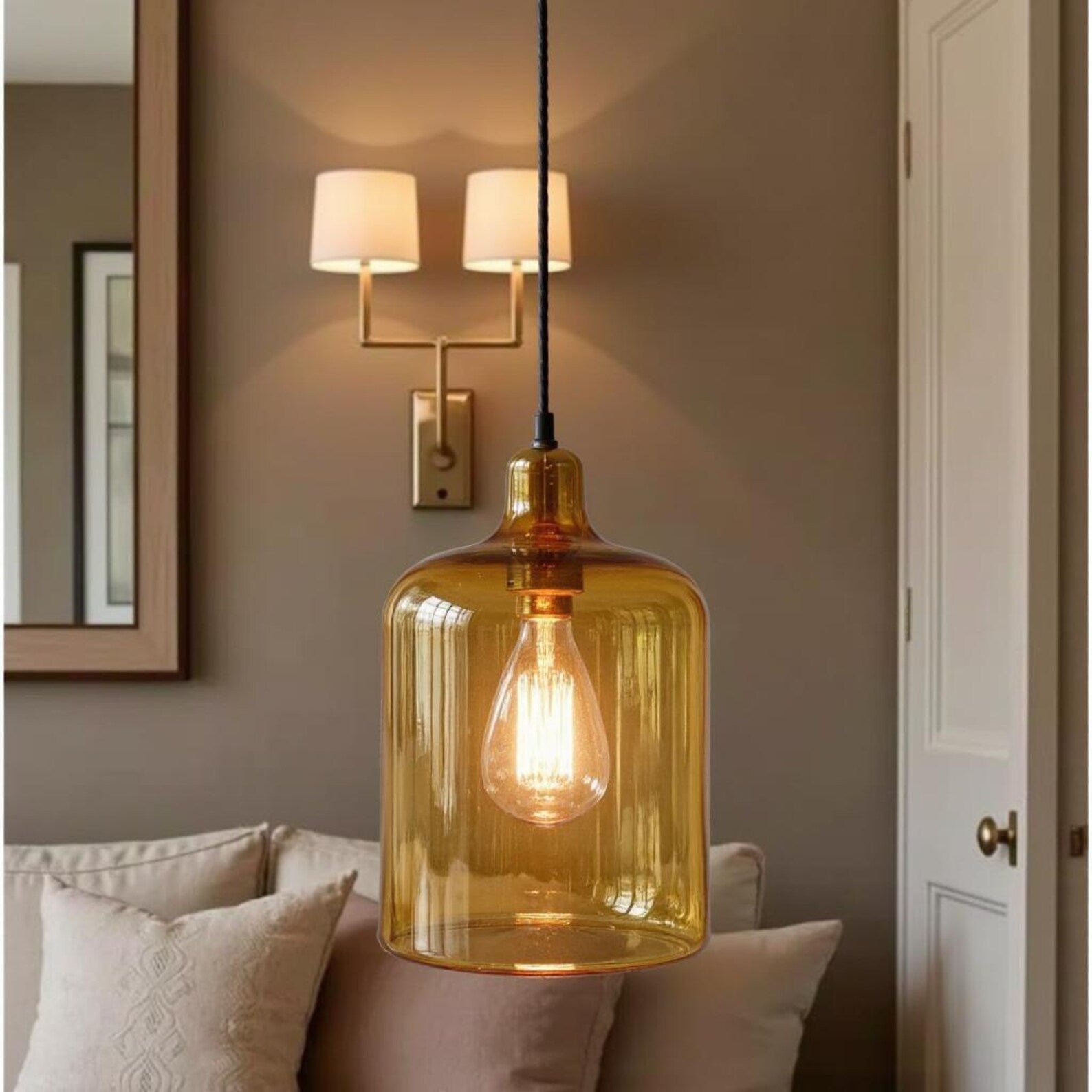 Amber Glass Pendant Lighting