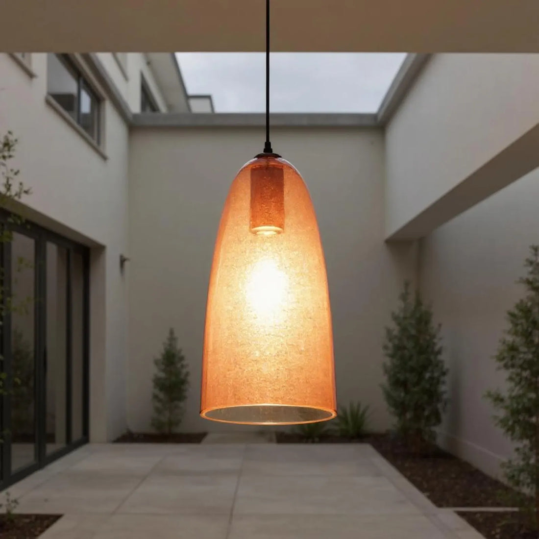 Amber Hand Blown Glass Pendant