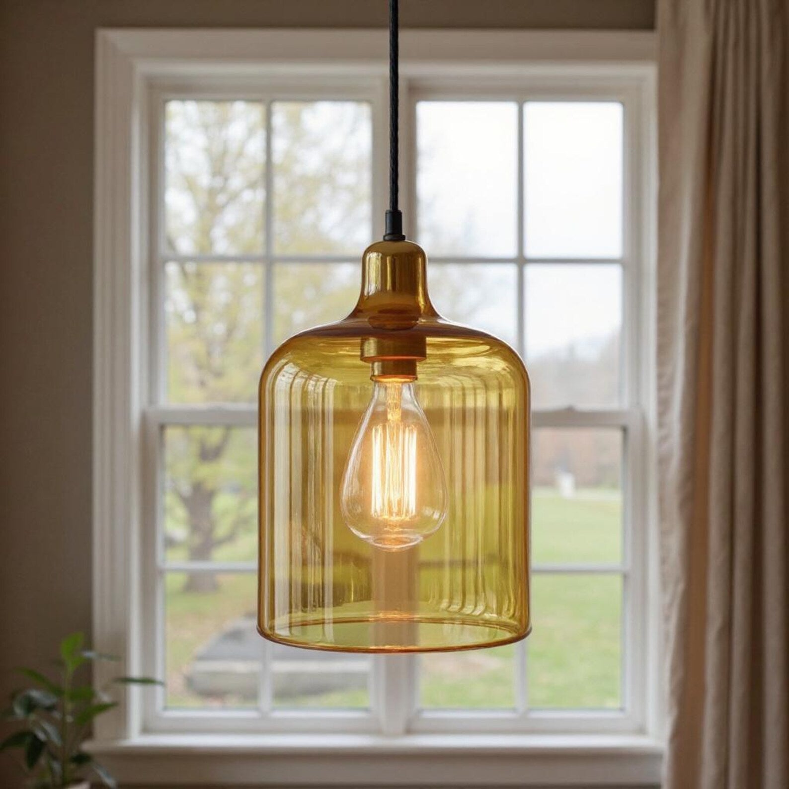 Amber Glass Pendant Lighting