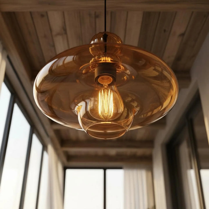 Customizable Amber Glass Pendant Lighting