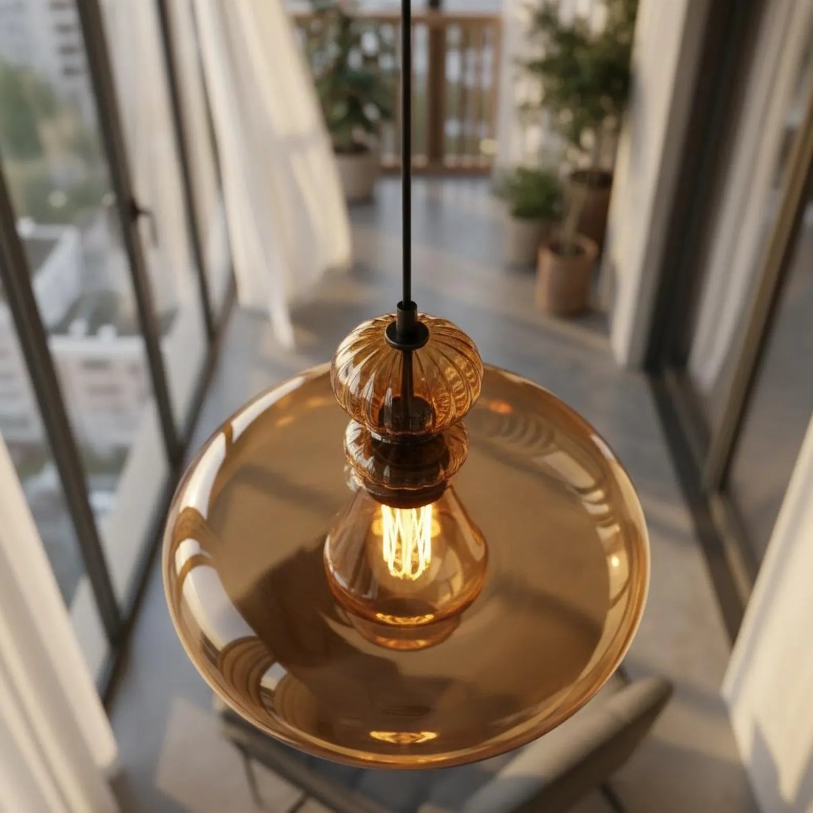 Customizable Amber Glass Pendant Lighting