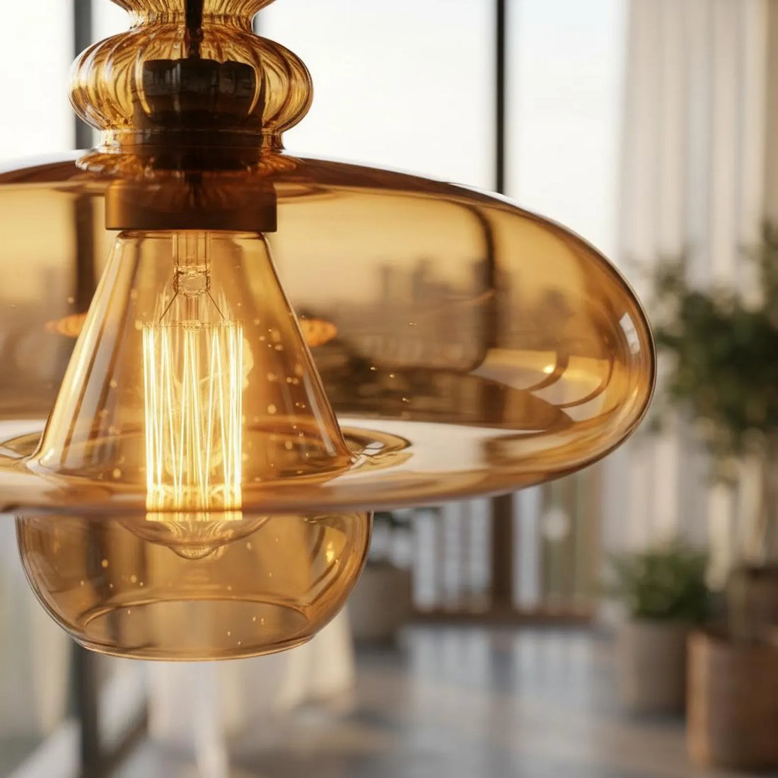 Customizable Amber Glass Pendant Lighting
