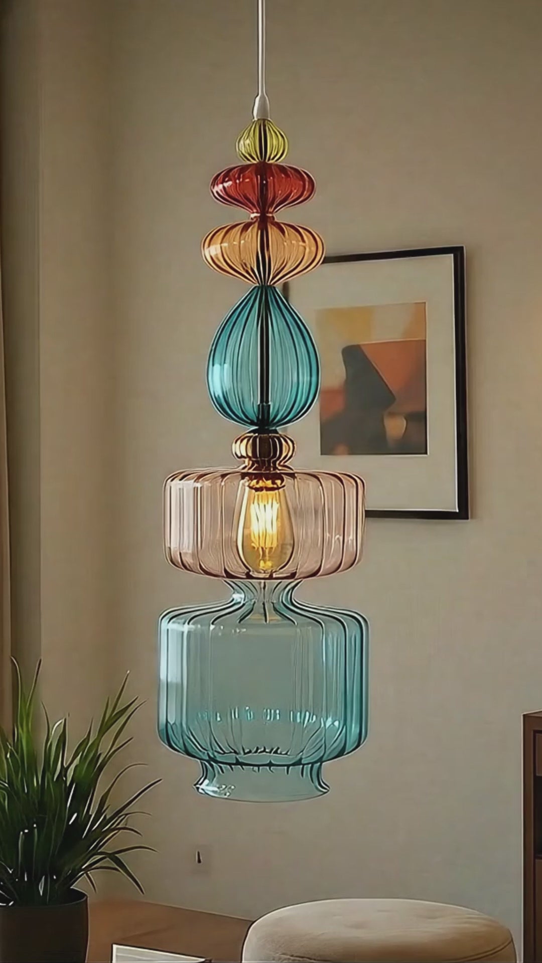 Hand Blown Glass Pendant Light