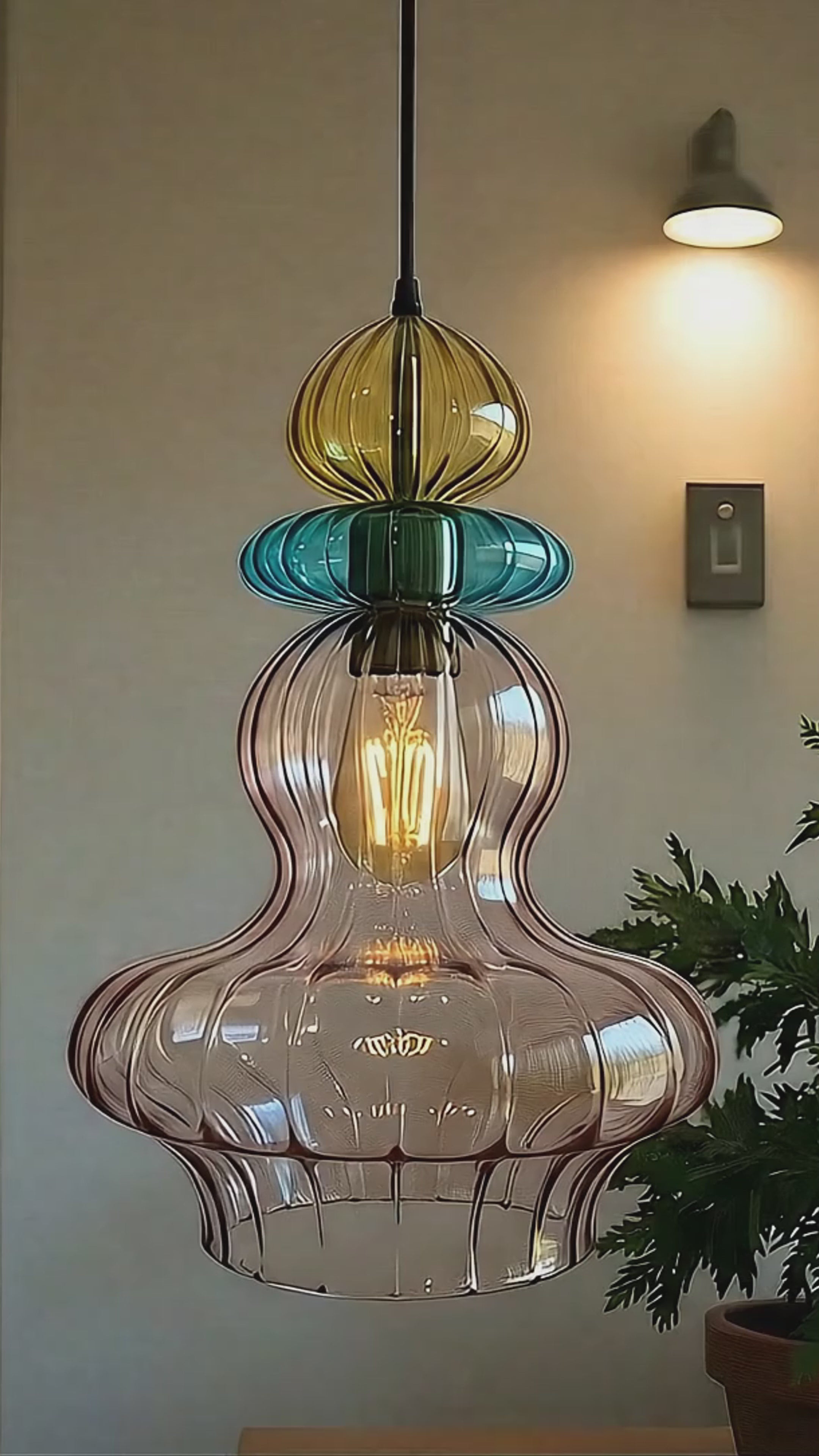 Hand Blown Glass Pendant Light