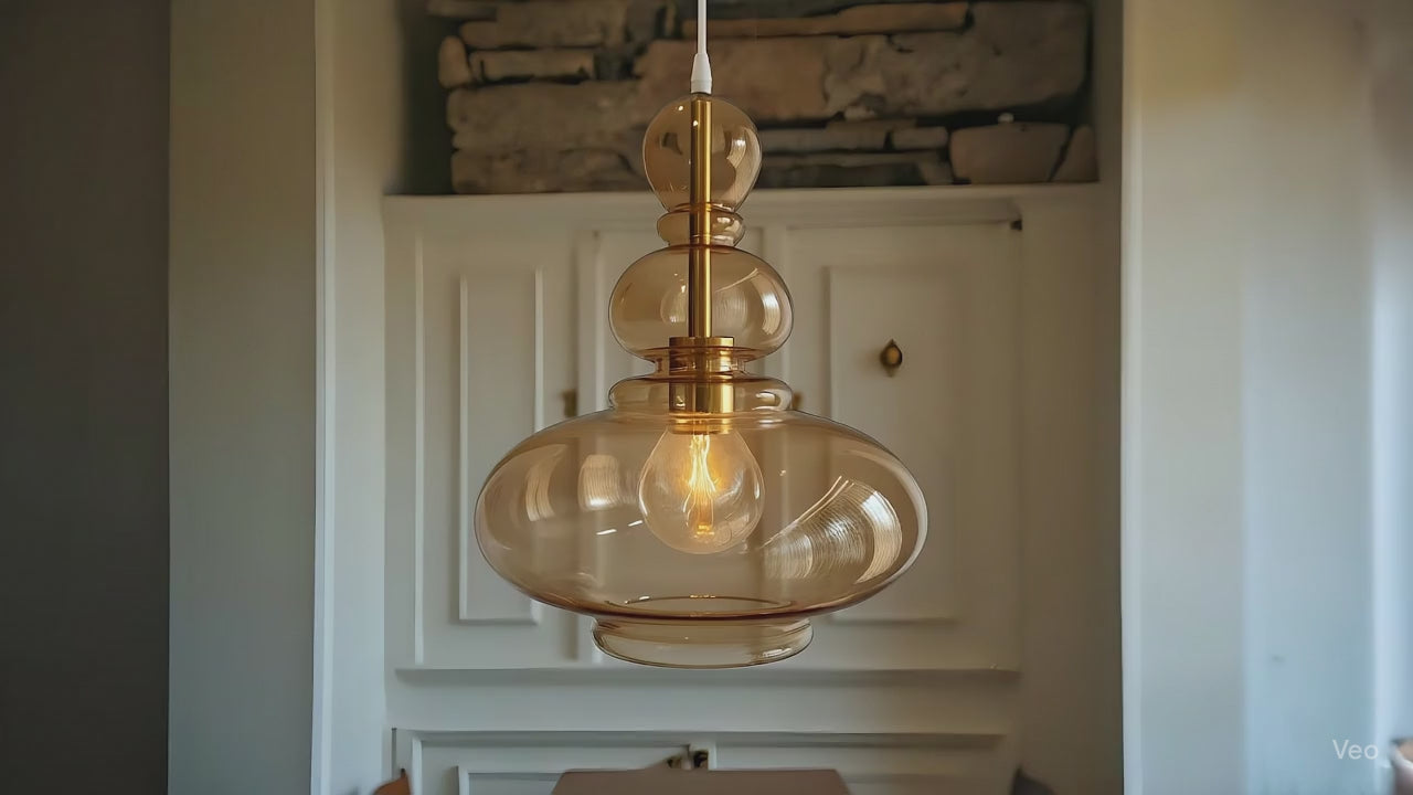 Amber Glass Pendant Light